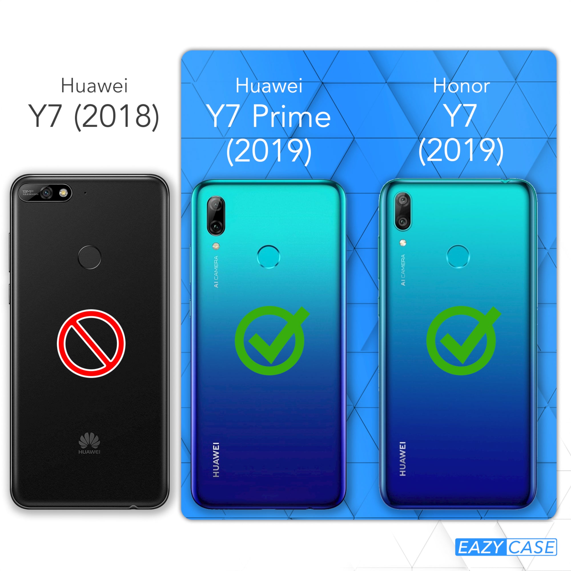 Huawei Y7 (2019) / Y7 Prime (2019) Hülle mit Metallkette + Schwarze Kordel