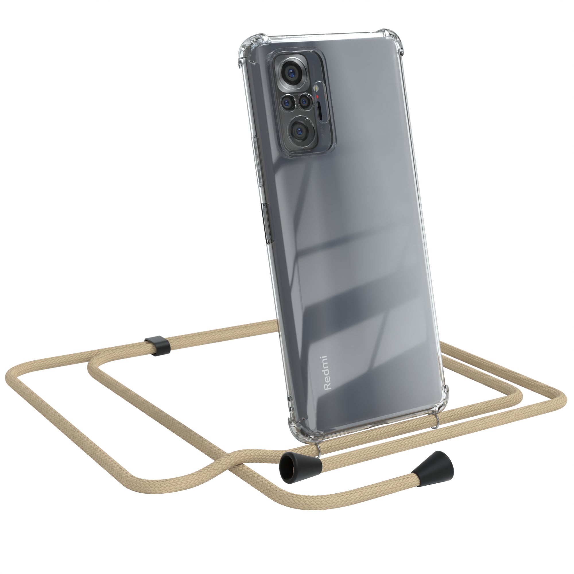 Xiaomi Redmi Note 10 Pro transparente Hülle + Kordel