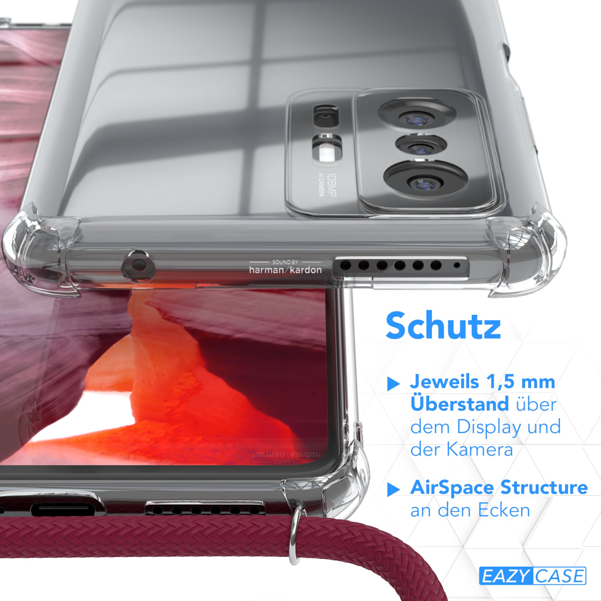 Xiaomi 11T / 11T Pro 5G transparente Hülle + Kordel