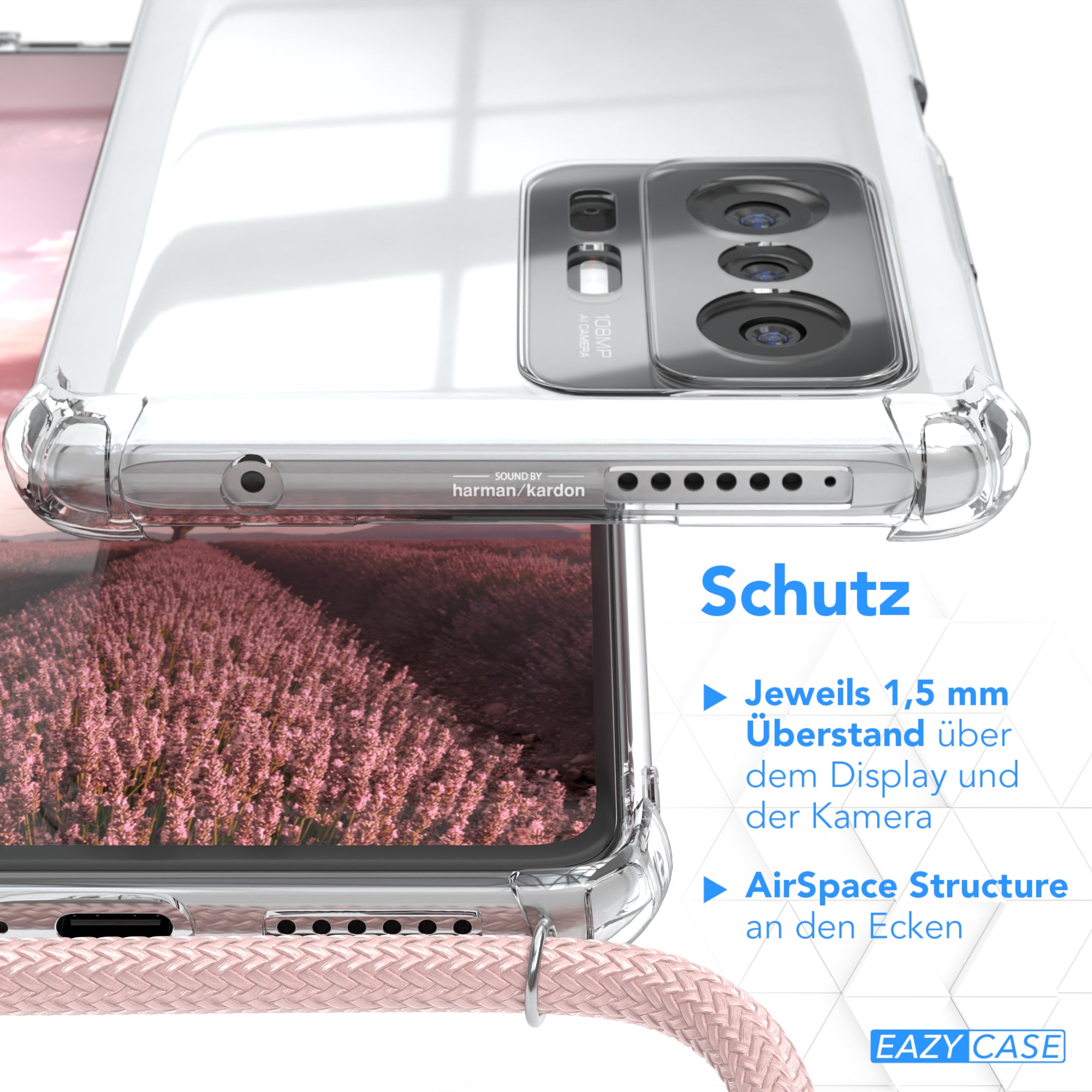 Xiaomi 11T / 11T Pro 5G transparente Hülle + Kordel