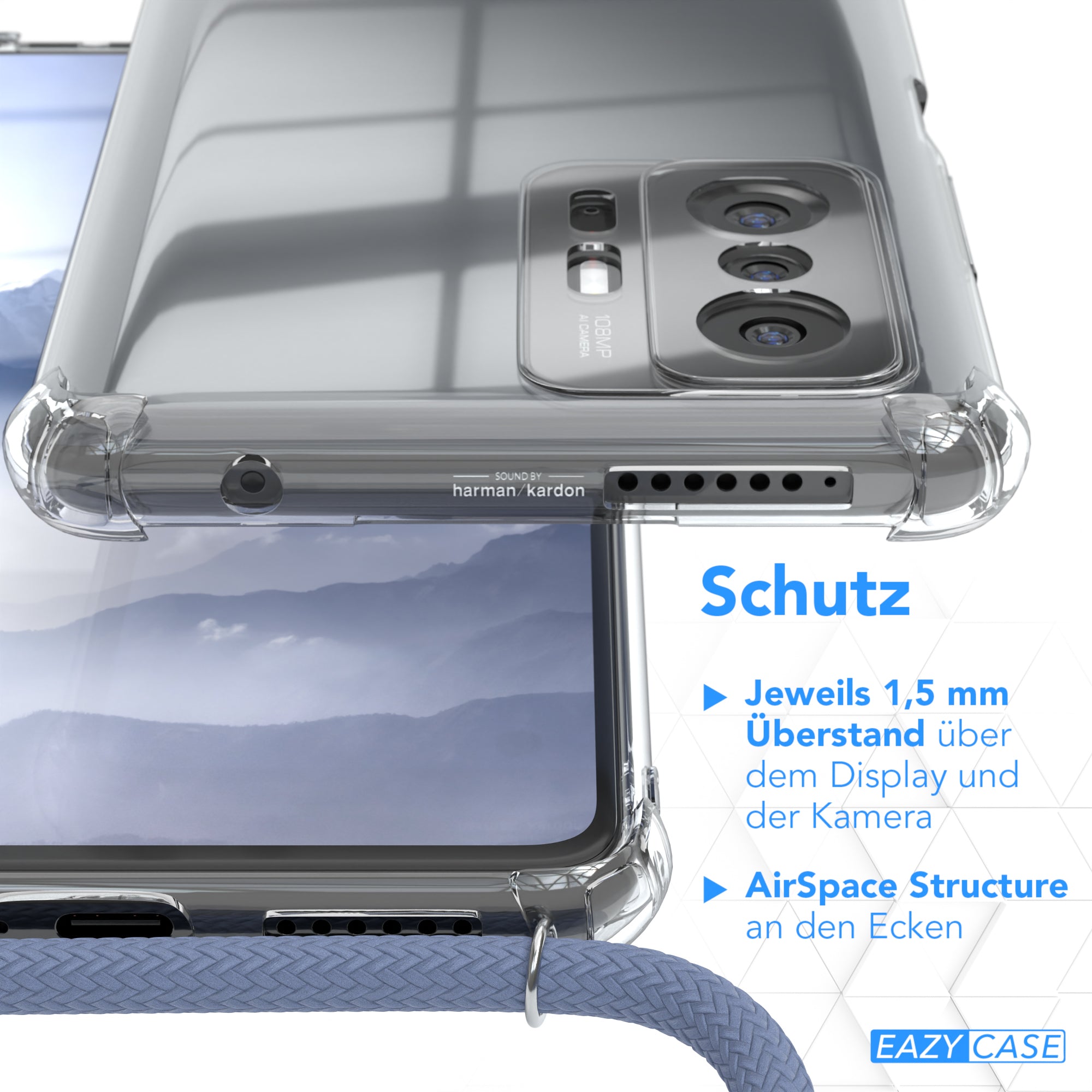 Xiaomi 11T / 11T Pro 5G transparente Hülle + Kordel