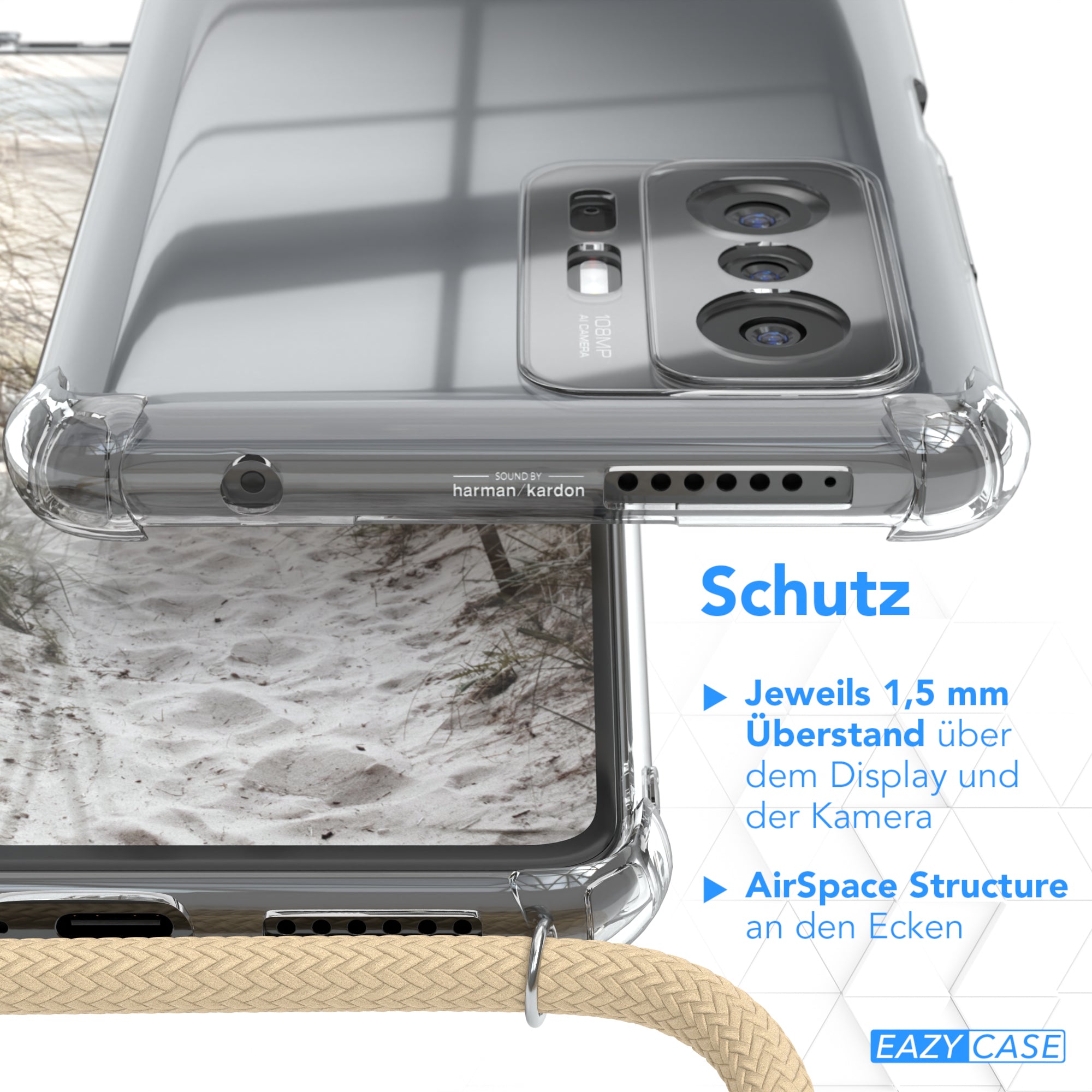 Xiaomi 11T / 11T Pro 5G transparente Hülle + Kordel