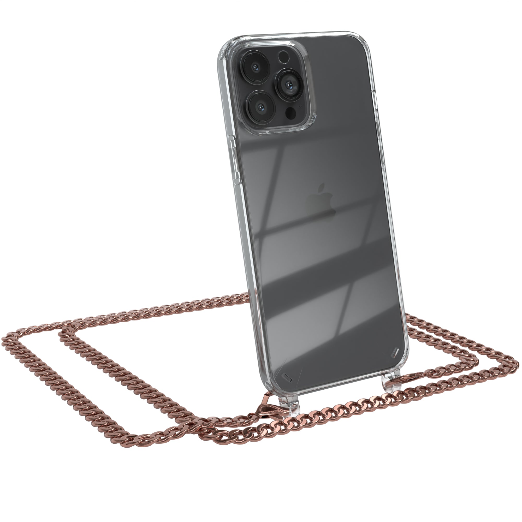 iPhone 13 Pro Max Hülle mit Metallkette + Schwarze Kordel