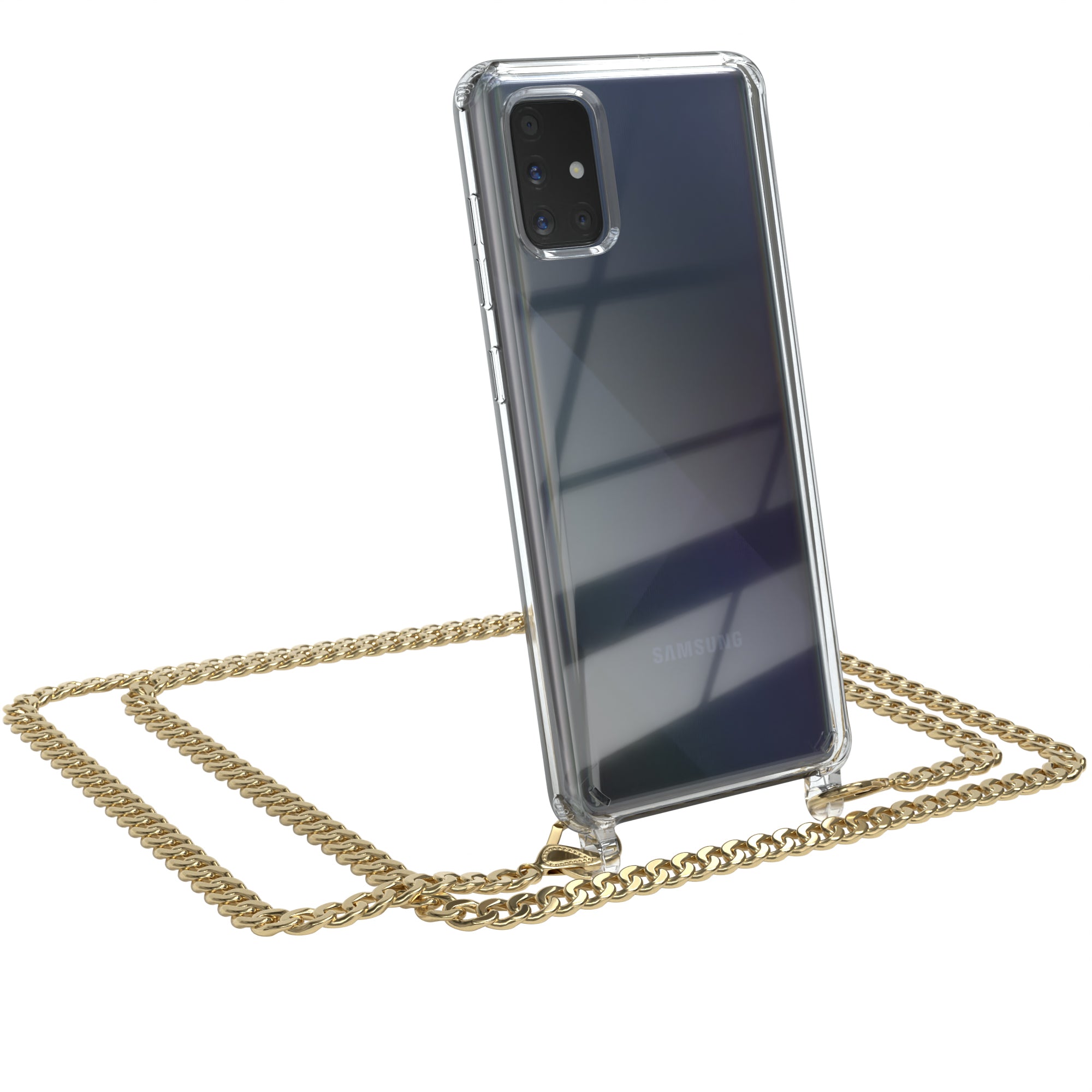Galaxy A71 Hülle mit Metallkette + Schwarze Kordel