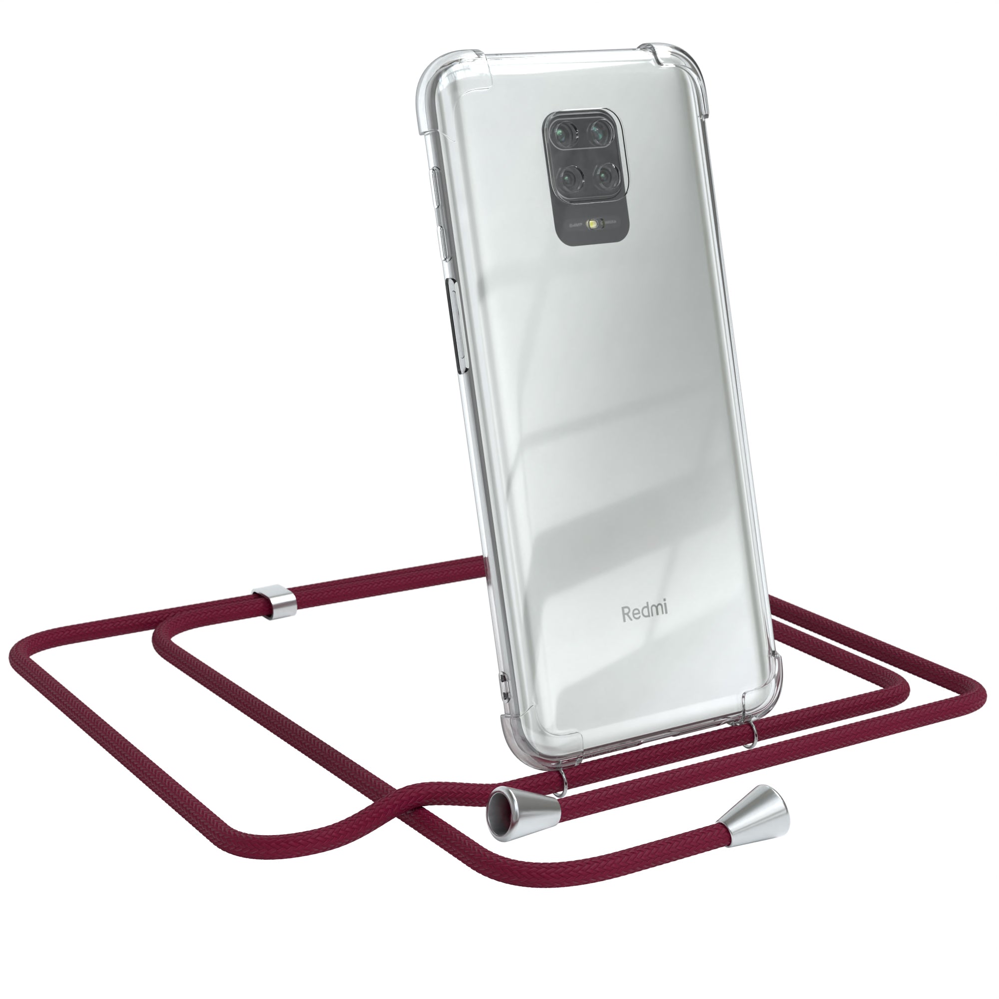 Xiaomi Redmi Note 9S / 9 Pro / 9 Pro Max transparente Hülle + Kordel