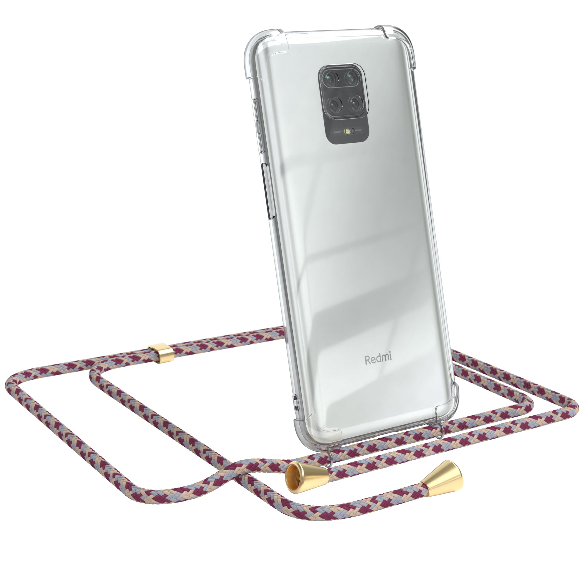 Xiaomi Redmi Note 9S / 9 Pro / 9 Pro Max transparente Hülle + Kordel