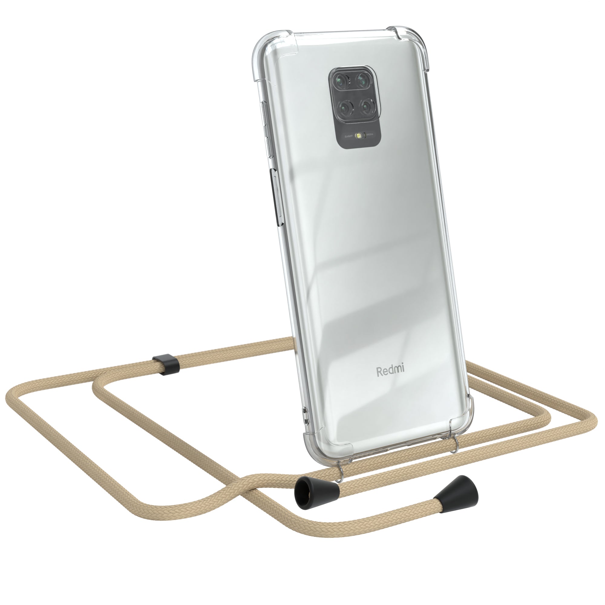 Xiaomi Redmi Note 9S / 9 Pro / 9 Pro Max transparente Hülle + Kordel