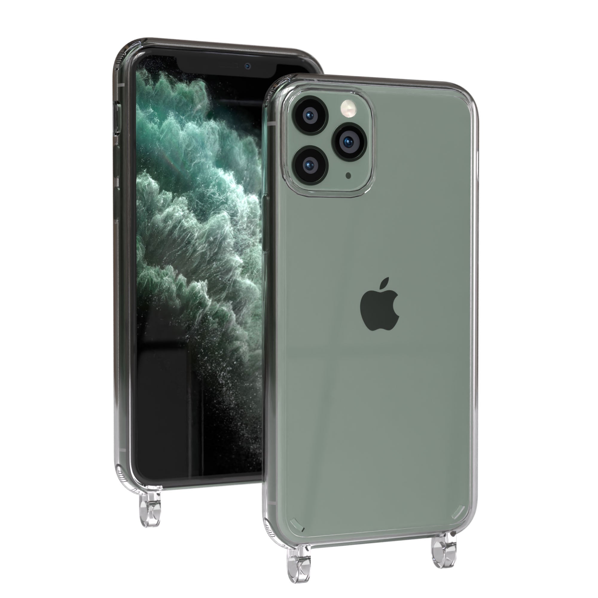 iPhone 11 Pro transparente Hülle mit Befestigungsösen für Handyketten