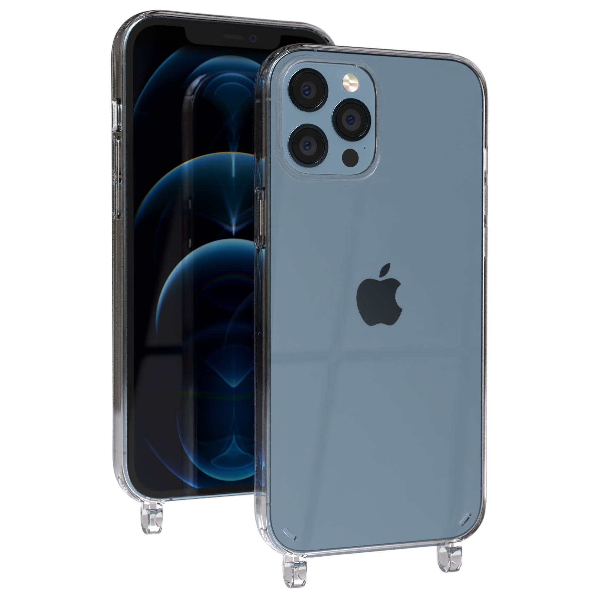 iPhone 12 Pro Max transparente Hülle mit Befestigungsösen für Handyketten