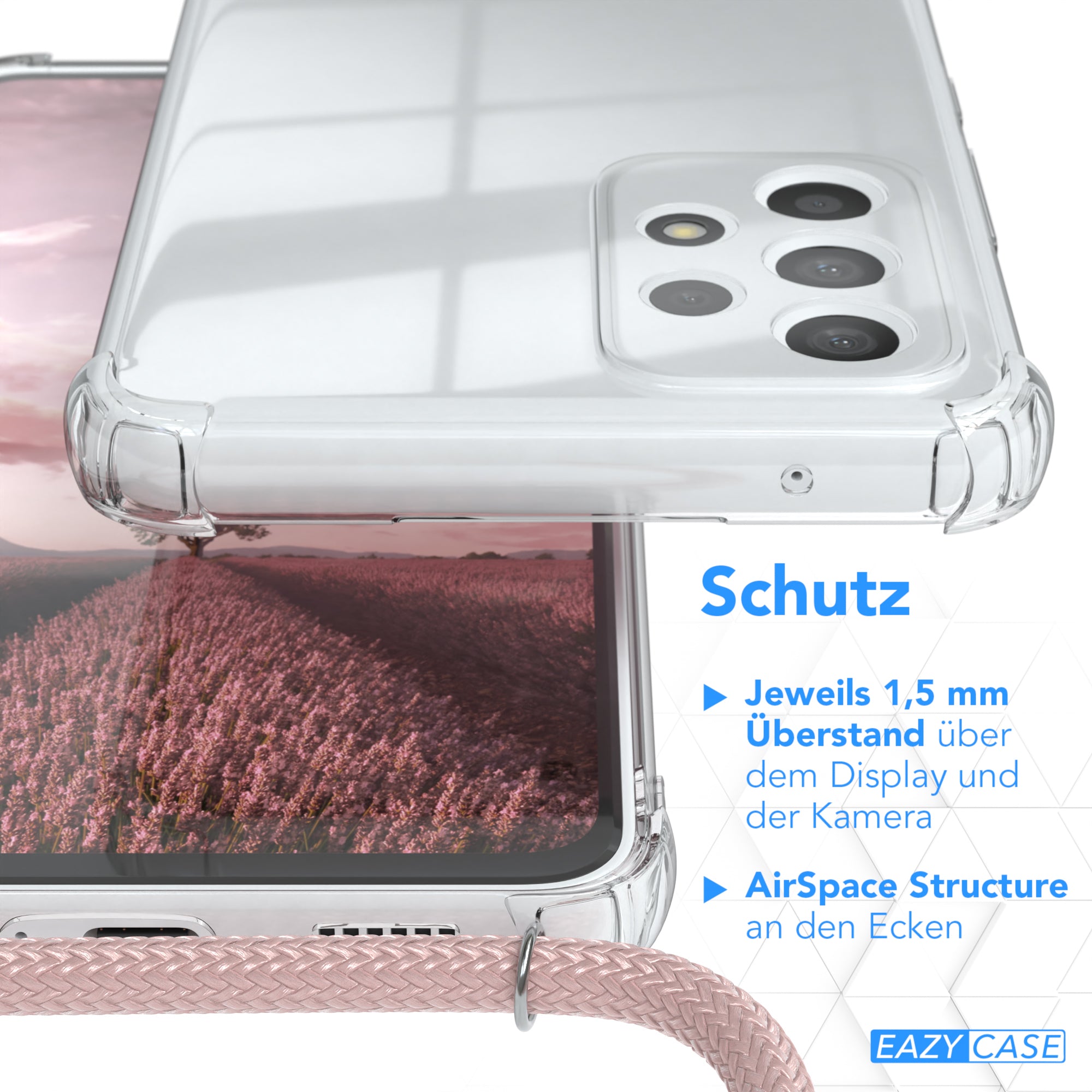 Galaxy A53 5G transparente Hülle + Kordel