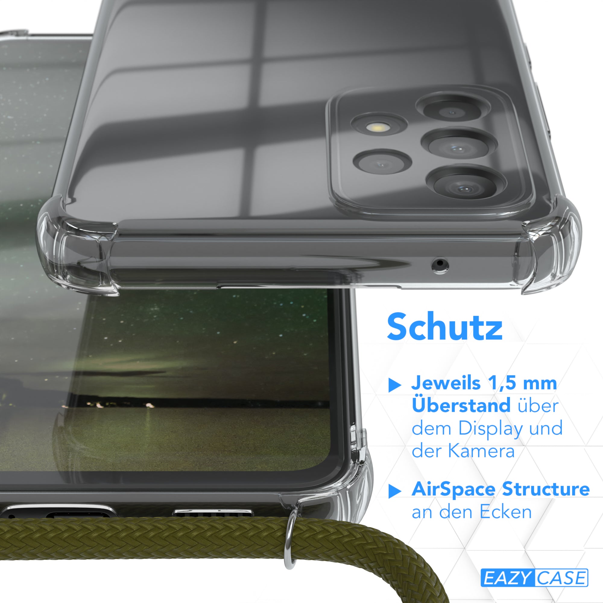 Galaxy A53 5G transparente Hülle + Kordel