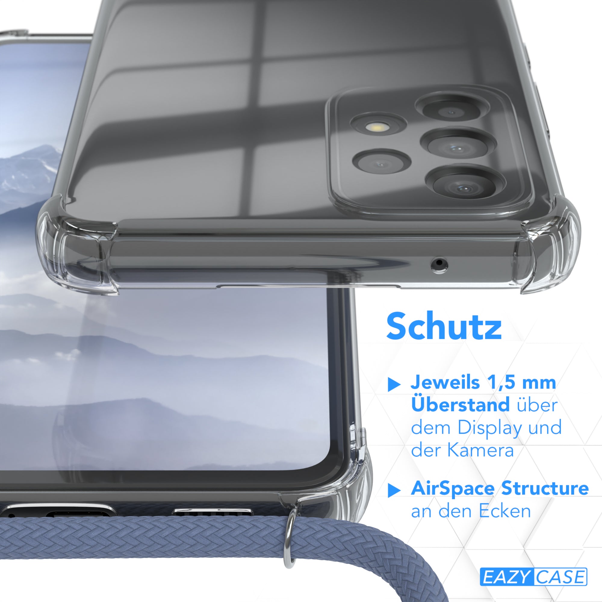 Galaxy A53 5G transparente Hülle + Kordel