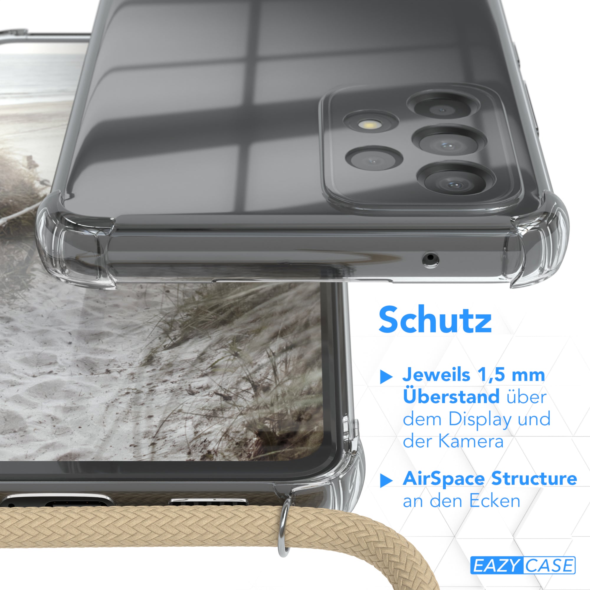 Galaxy A53 5G transparente Hülle + Kordel