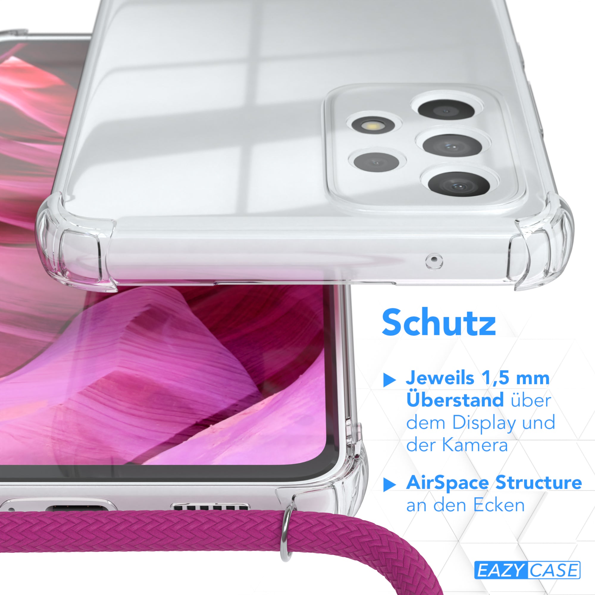Galaxy A53 5G transparente Hülle + Kordel