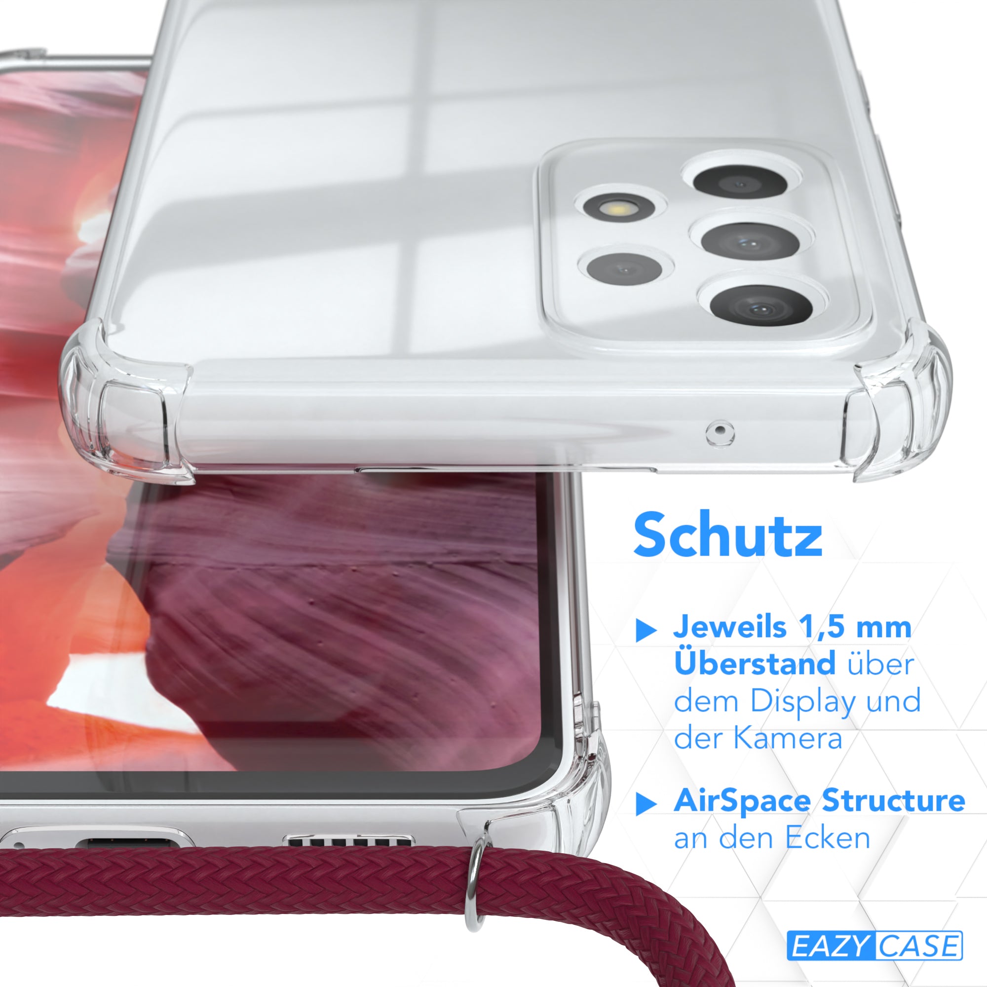 Galaxy A53 5G transparente Hülle + Kordel