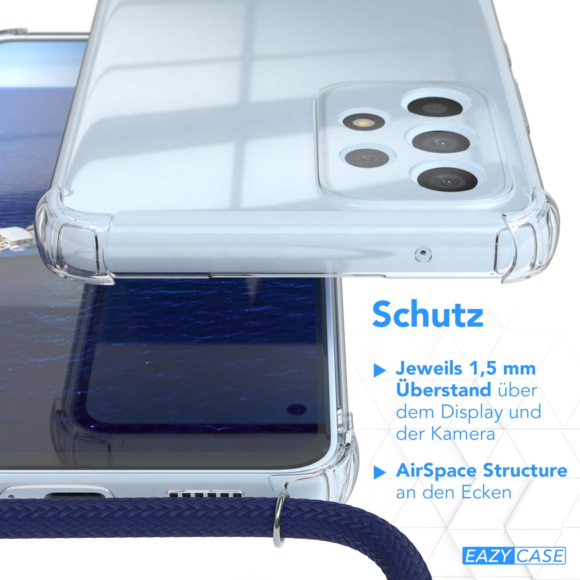 Galaxy A53 5G transparente Hülle + Kordel