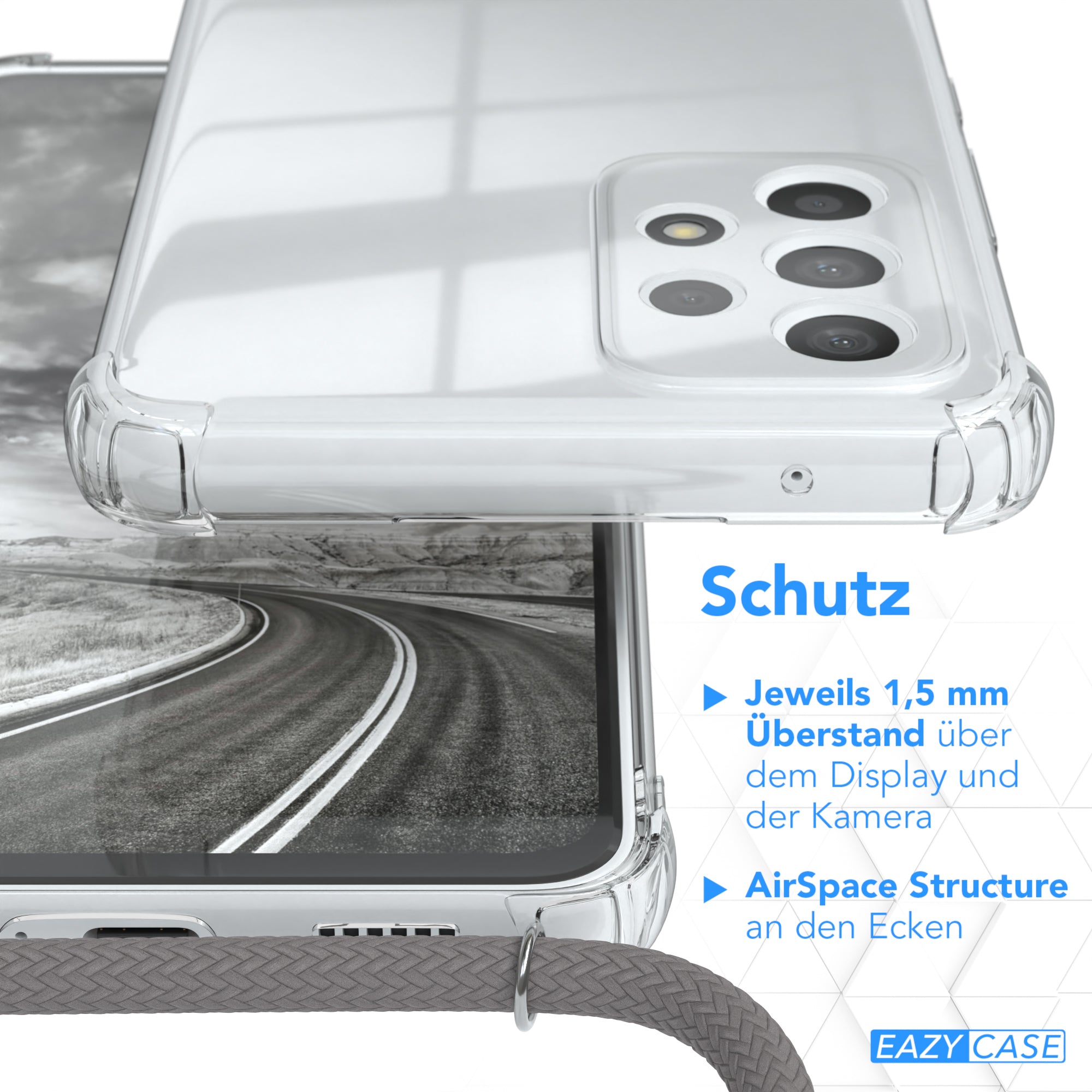 Galaxy A53 5G transparente Hülle + Kordel