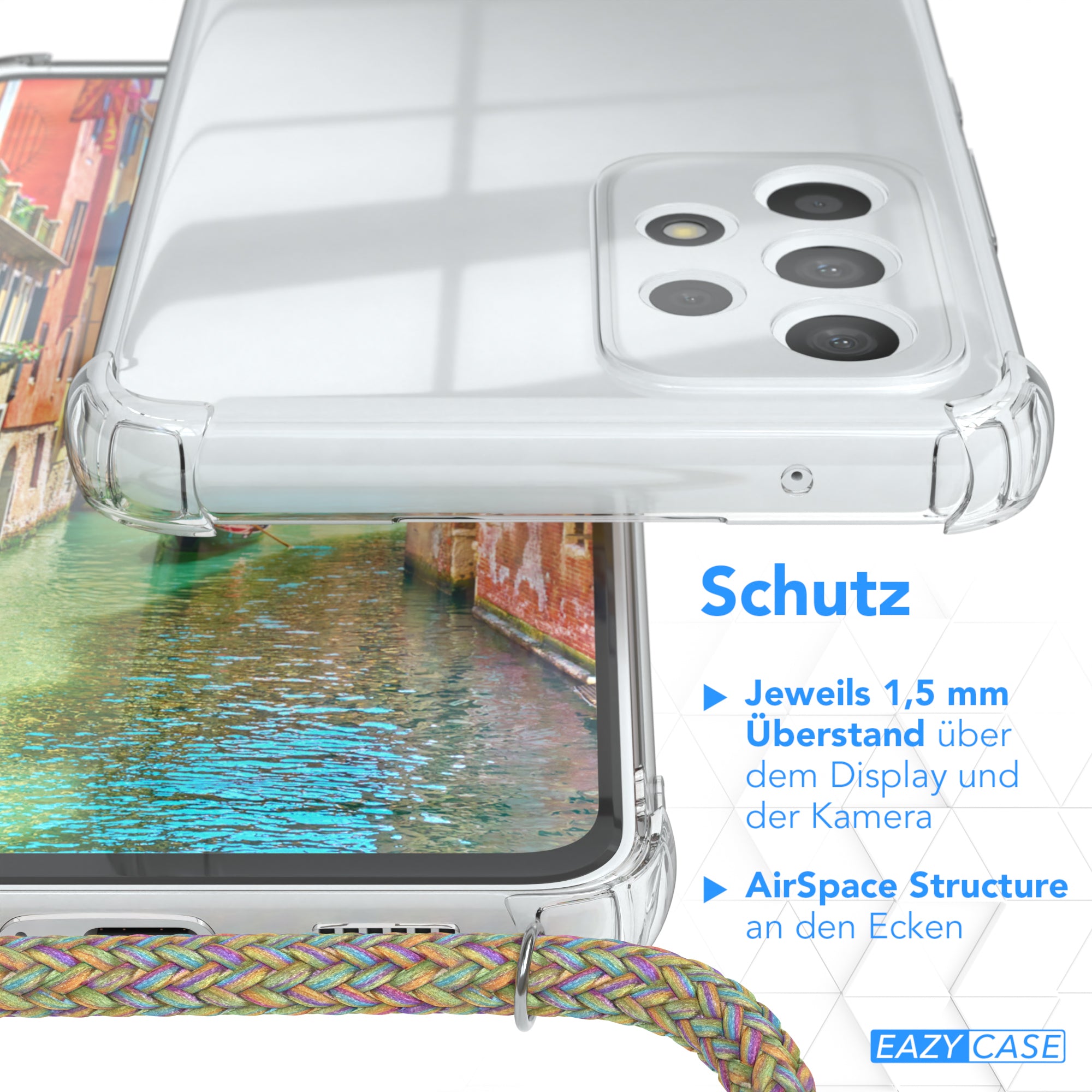 Galaxy A53 5G transparente Hülle + Kordel
