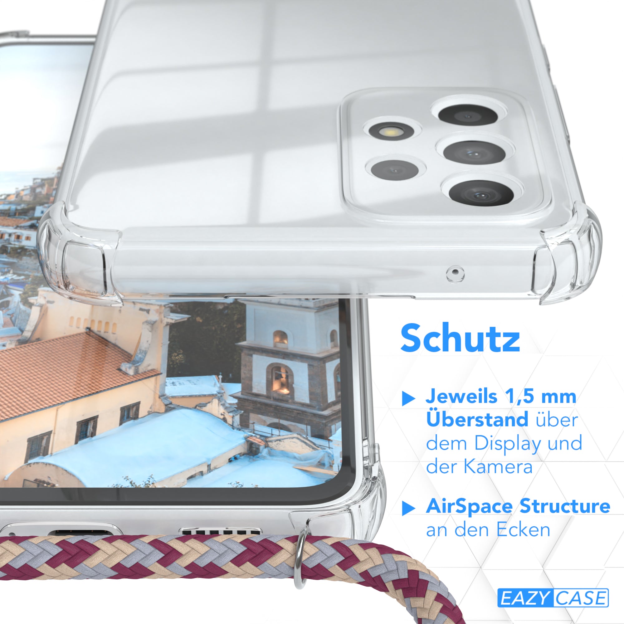 Galaxy A53 5G transparente Hülle + Kordel