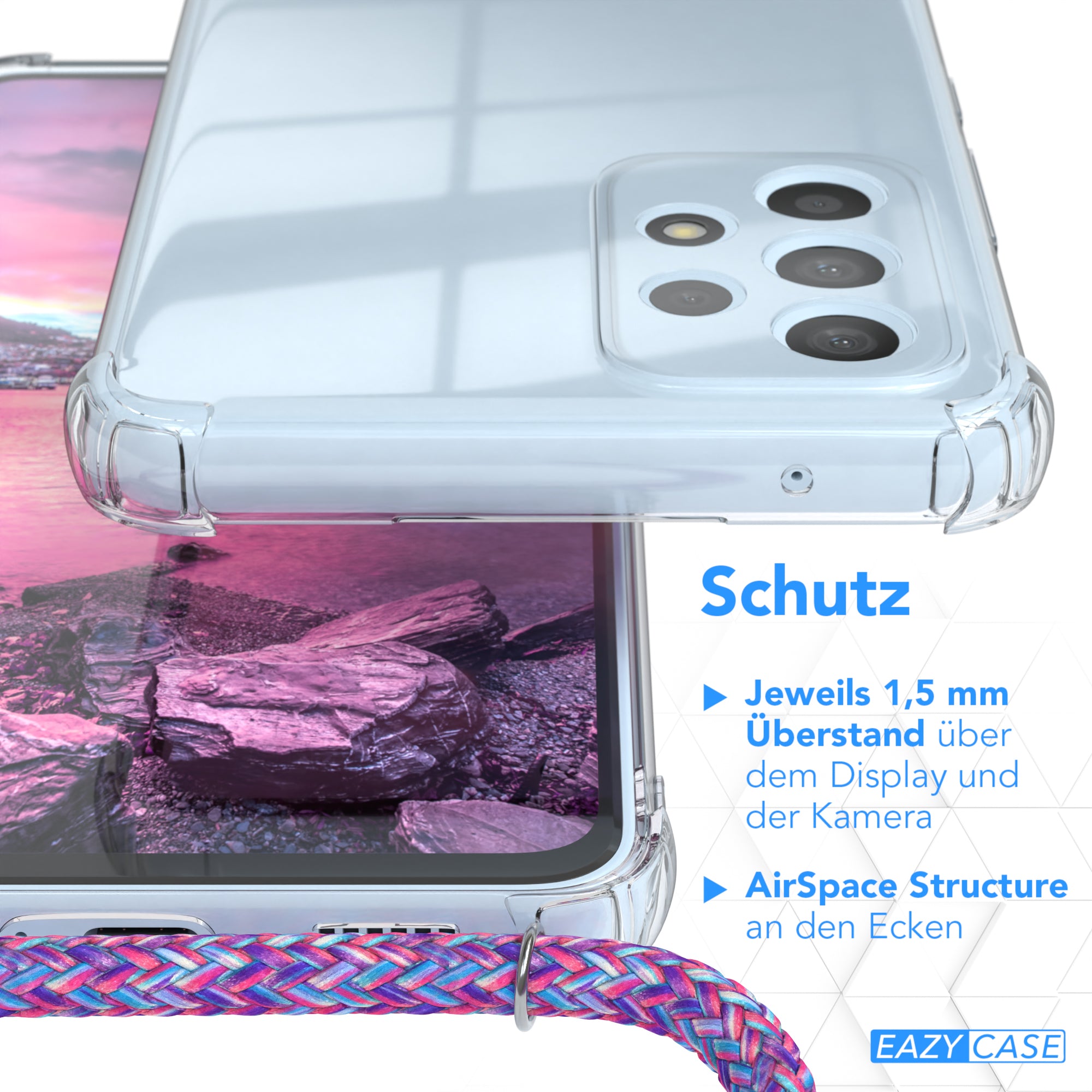 Galaxy A53 5G transparente Hülle + Kordel