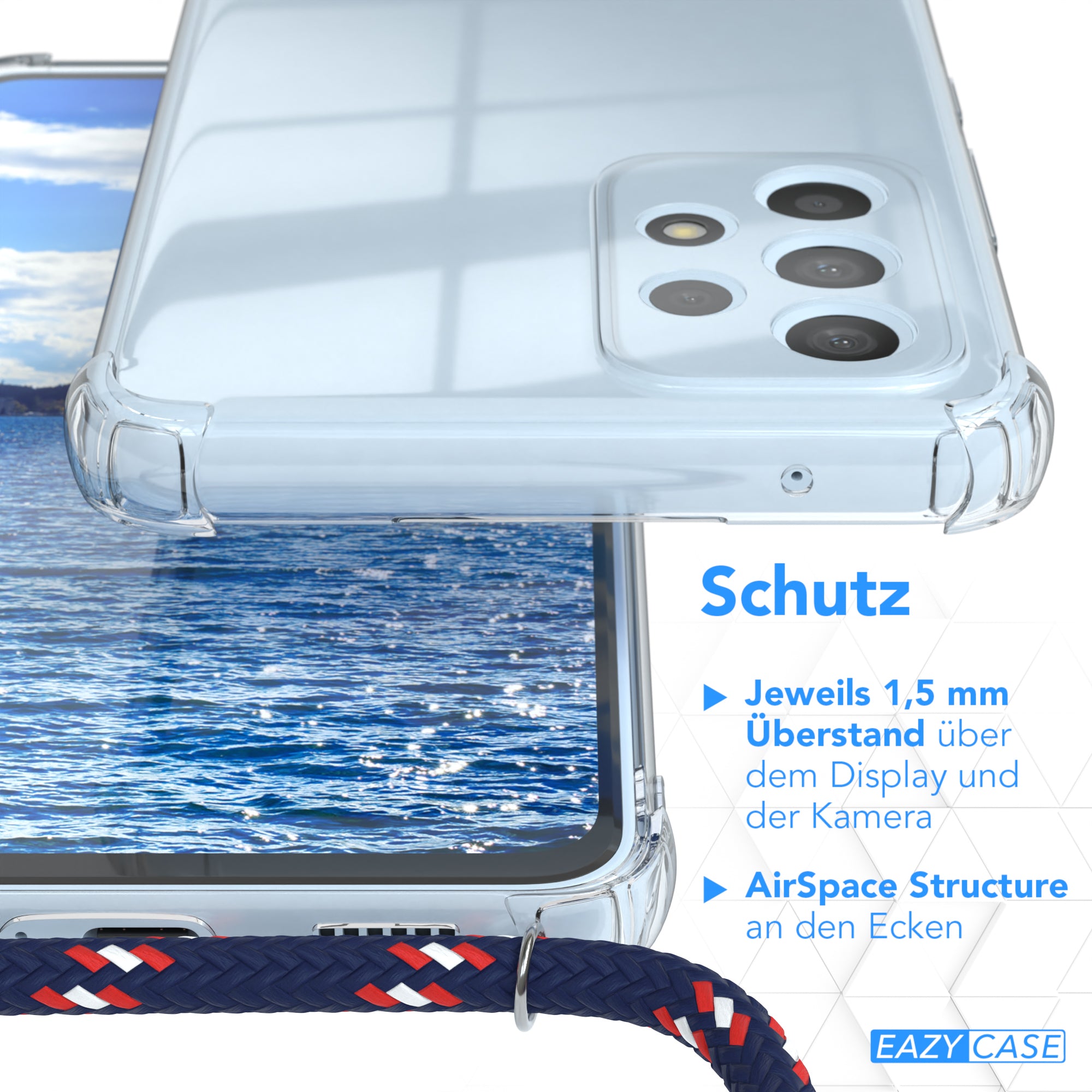 Galaxy A53 5G transparente Hülle + Kordel