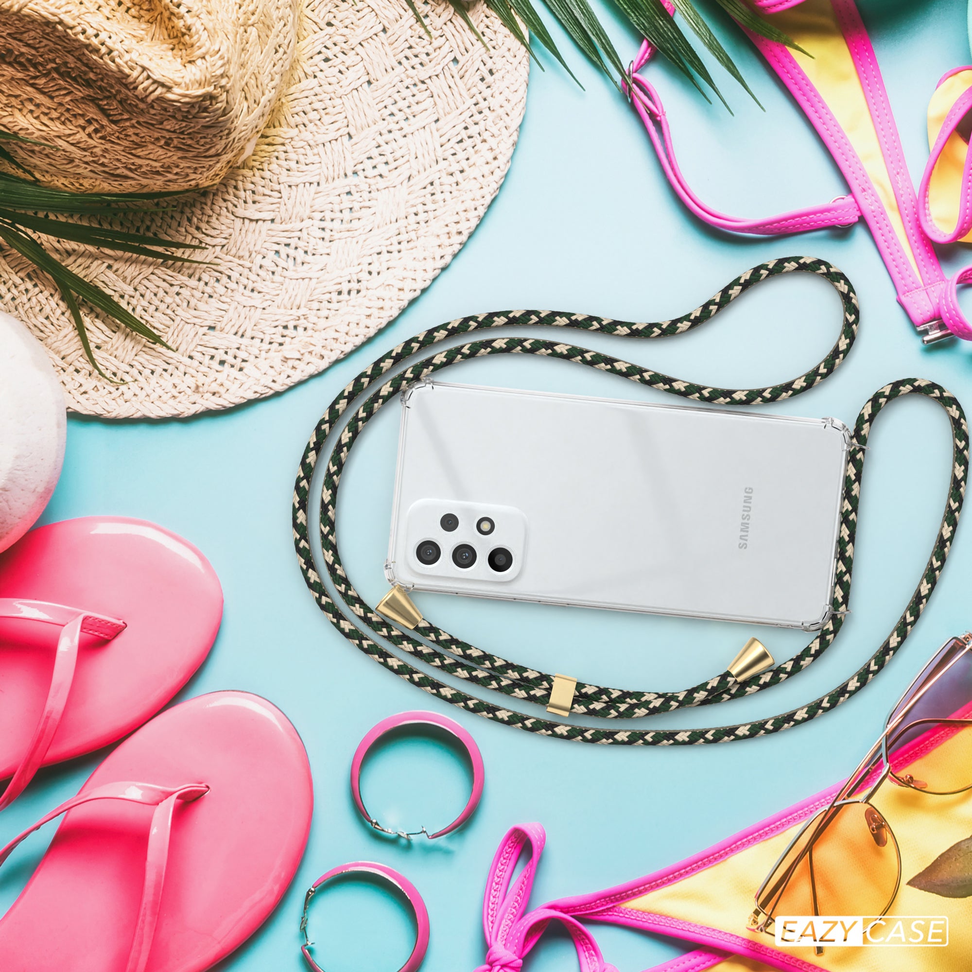 Galaxy A73 5G transparente Hülle + Kordel