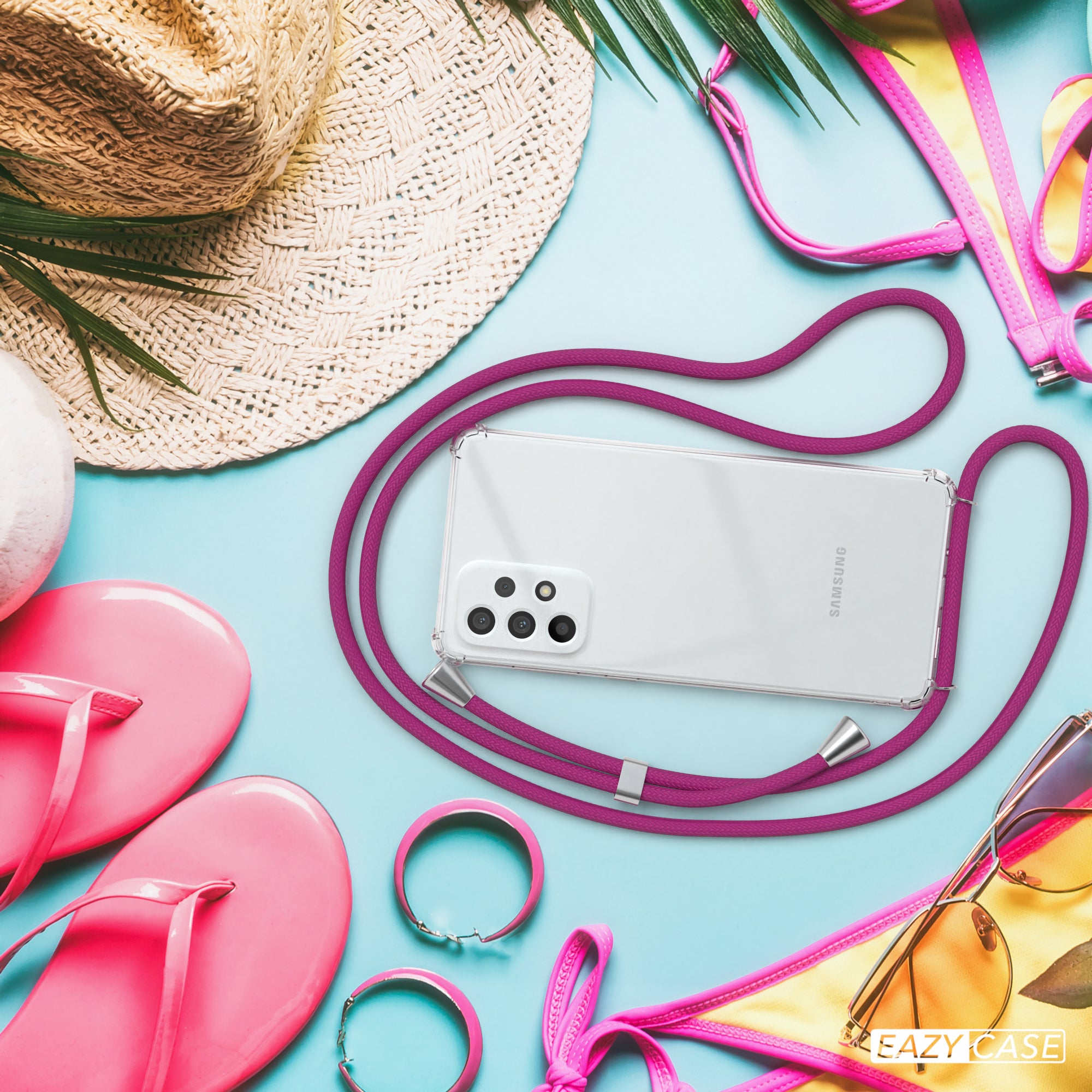 Galaxy A73 5G transparente Hülle + Kordel