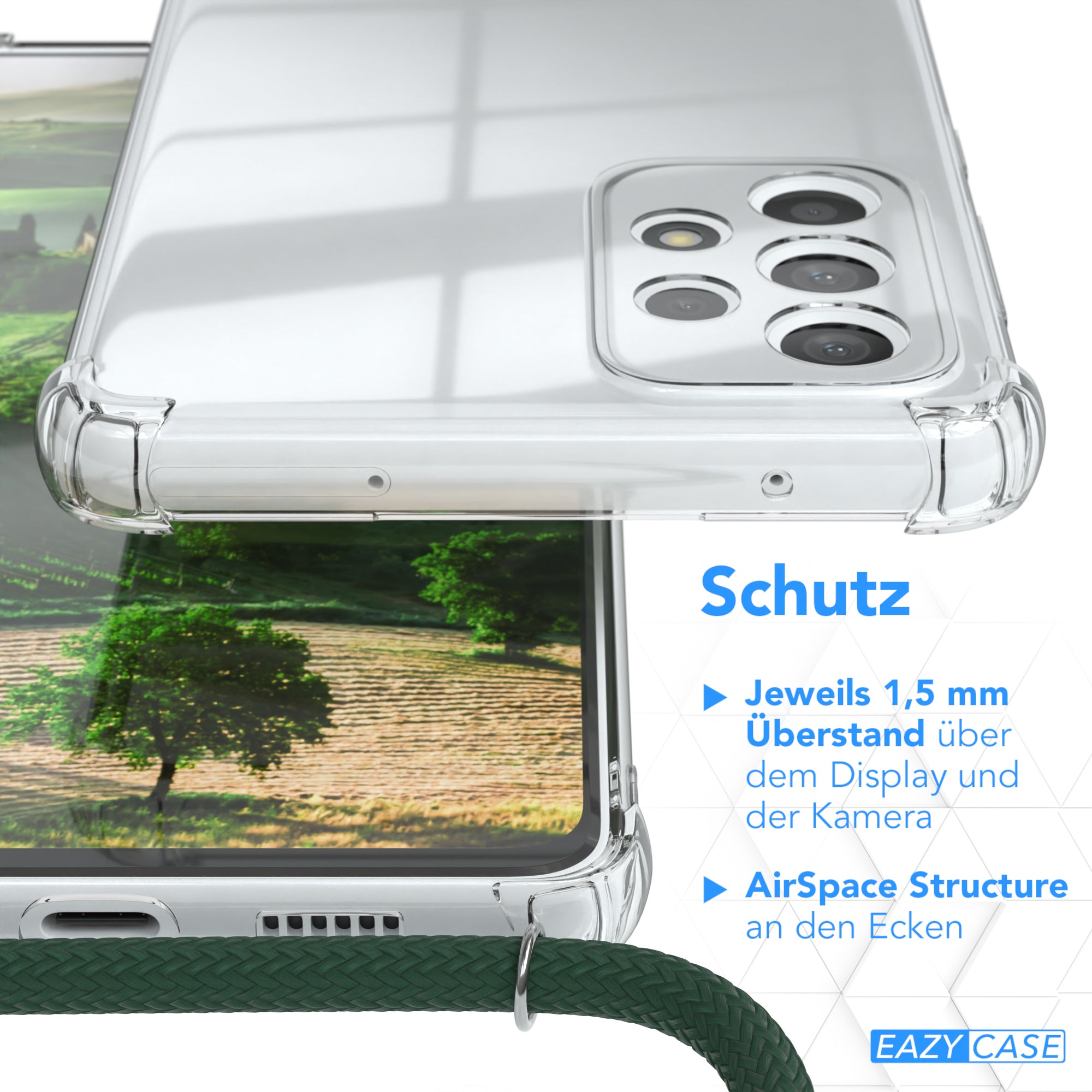 Galaxy A73 5G transparente Hülle + Kordel