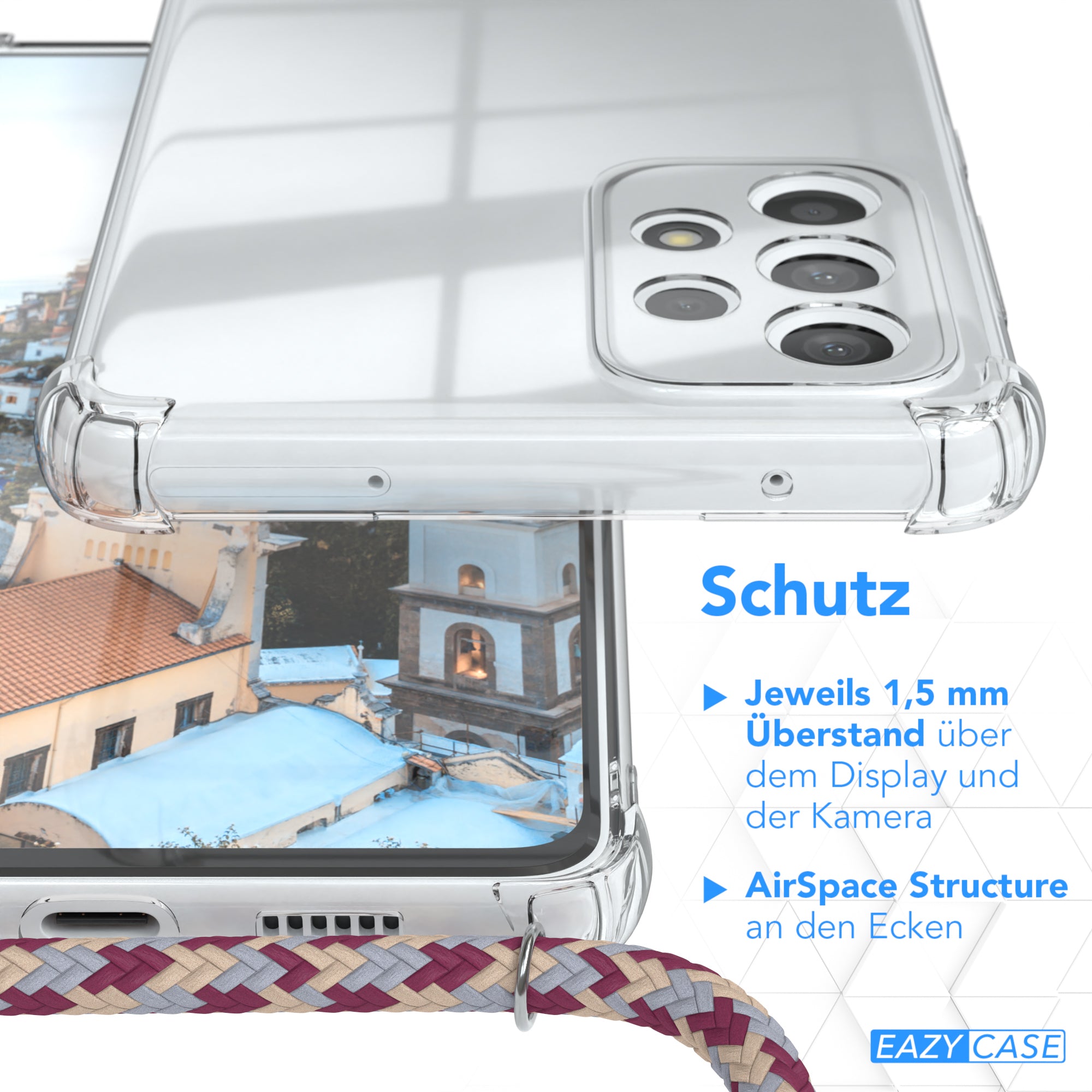 Galaxy A73 5G transparente Hülle + Kordel