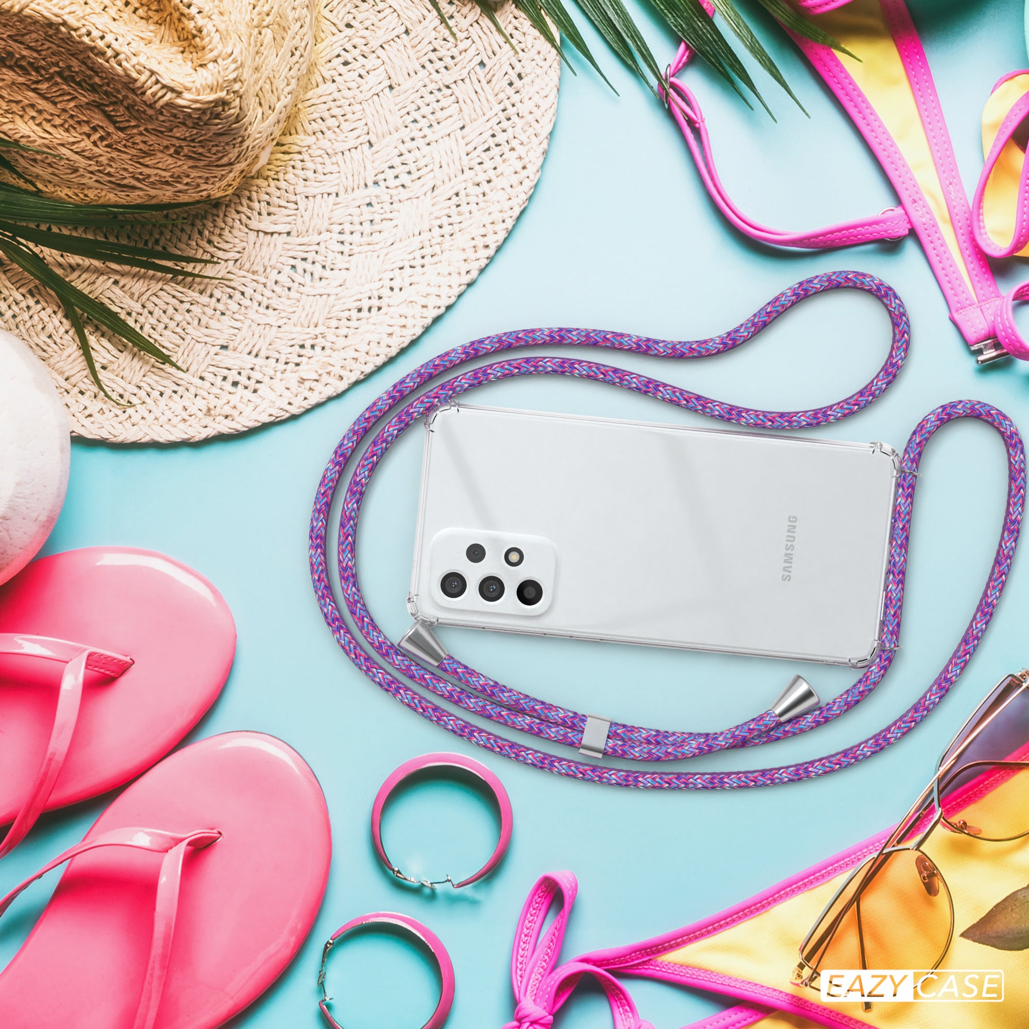 Galaxy A73 5G transparente Hülle + Kordel