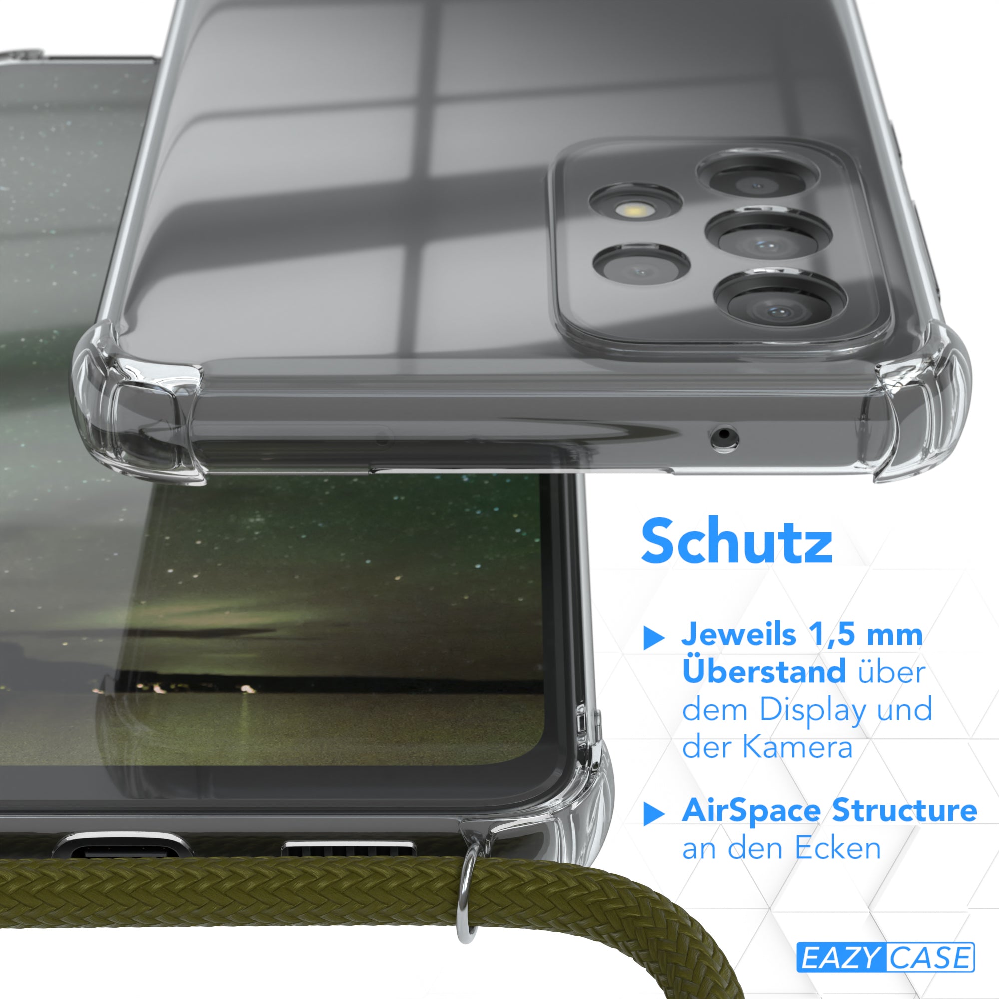 Galaxy A33 5G transparente Hülle + Kordel