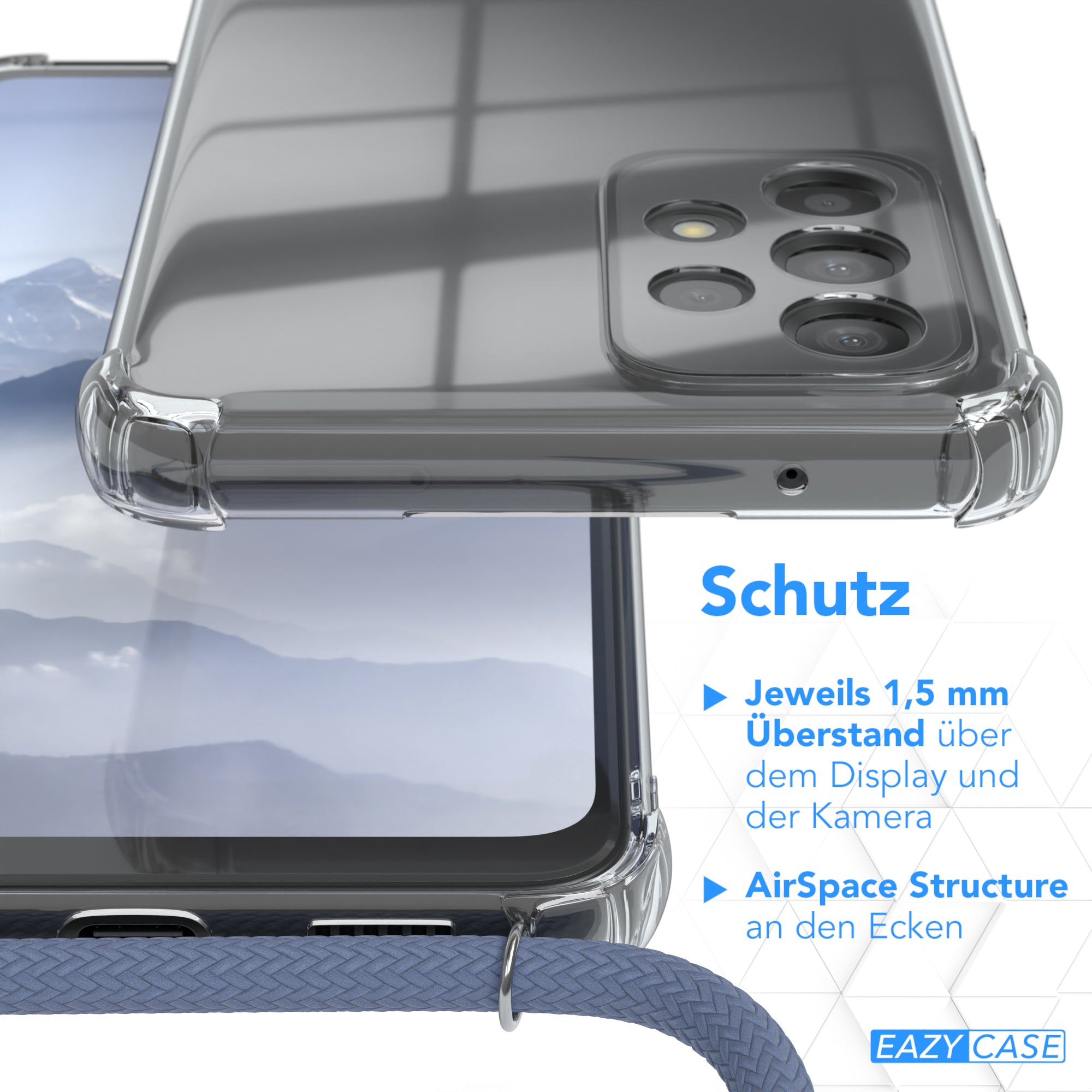 Galaxy A33 5G transparente Hülle + Kordel