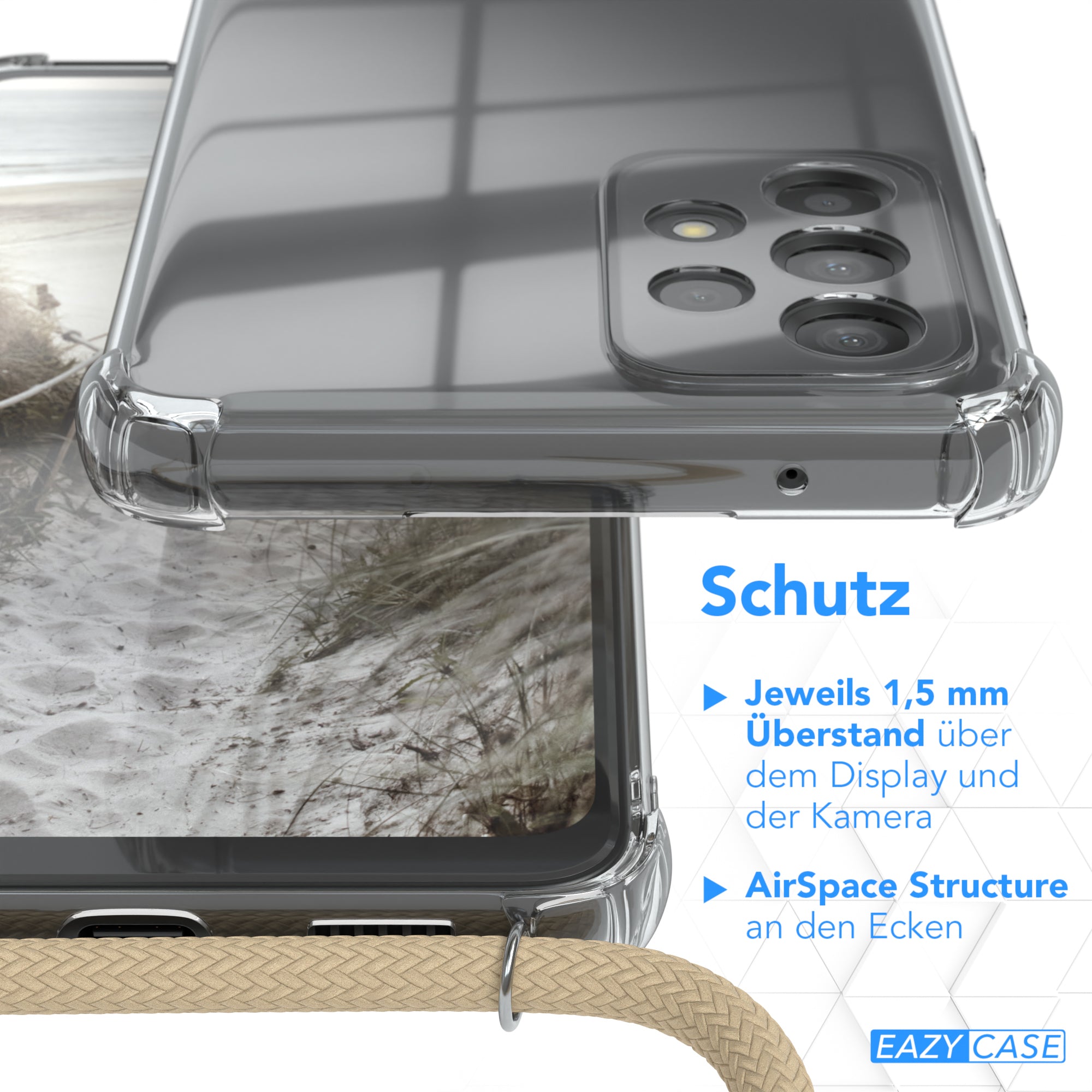 Galaxy A33 5G transparente Hülle + Kordel
