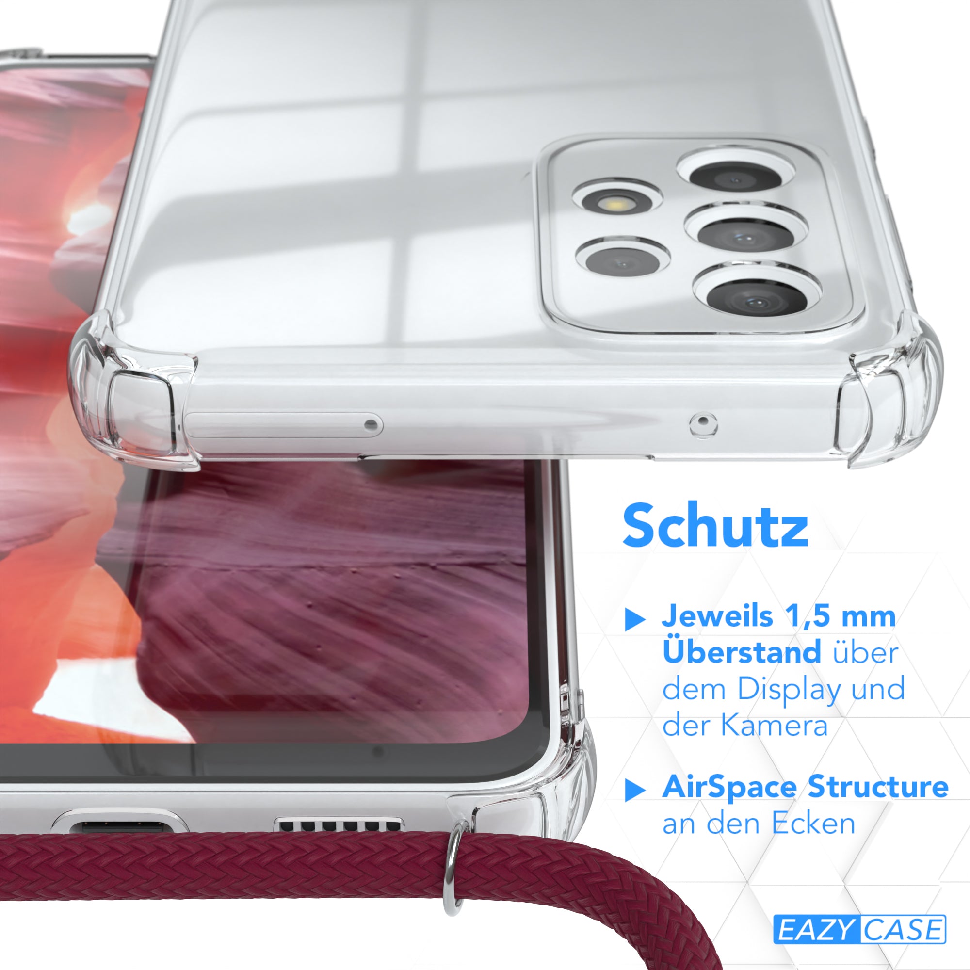 Galaxy A33 5G transparente Hülle + Kordel