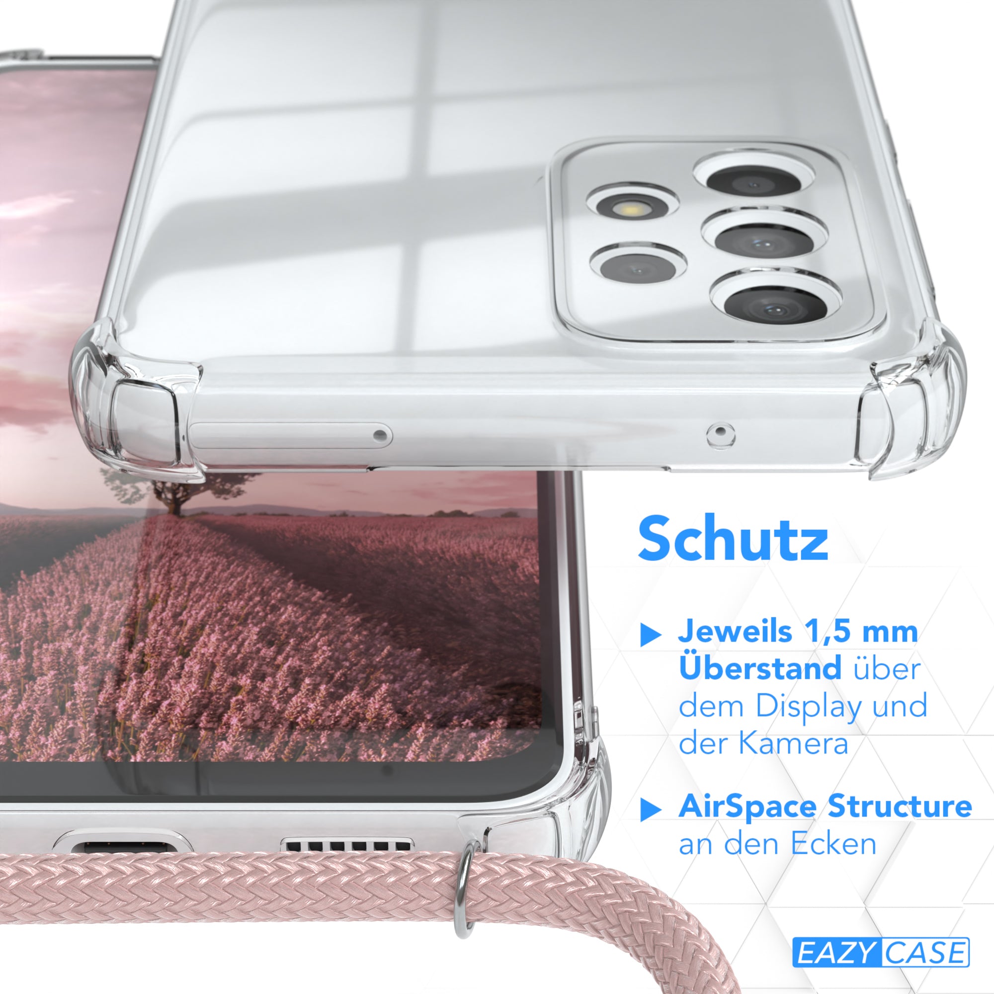 Galaxy A33 5G transparente Hülle + Kordel