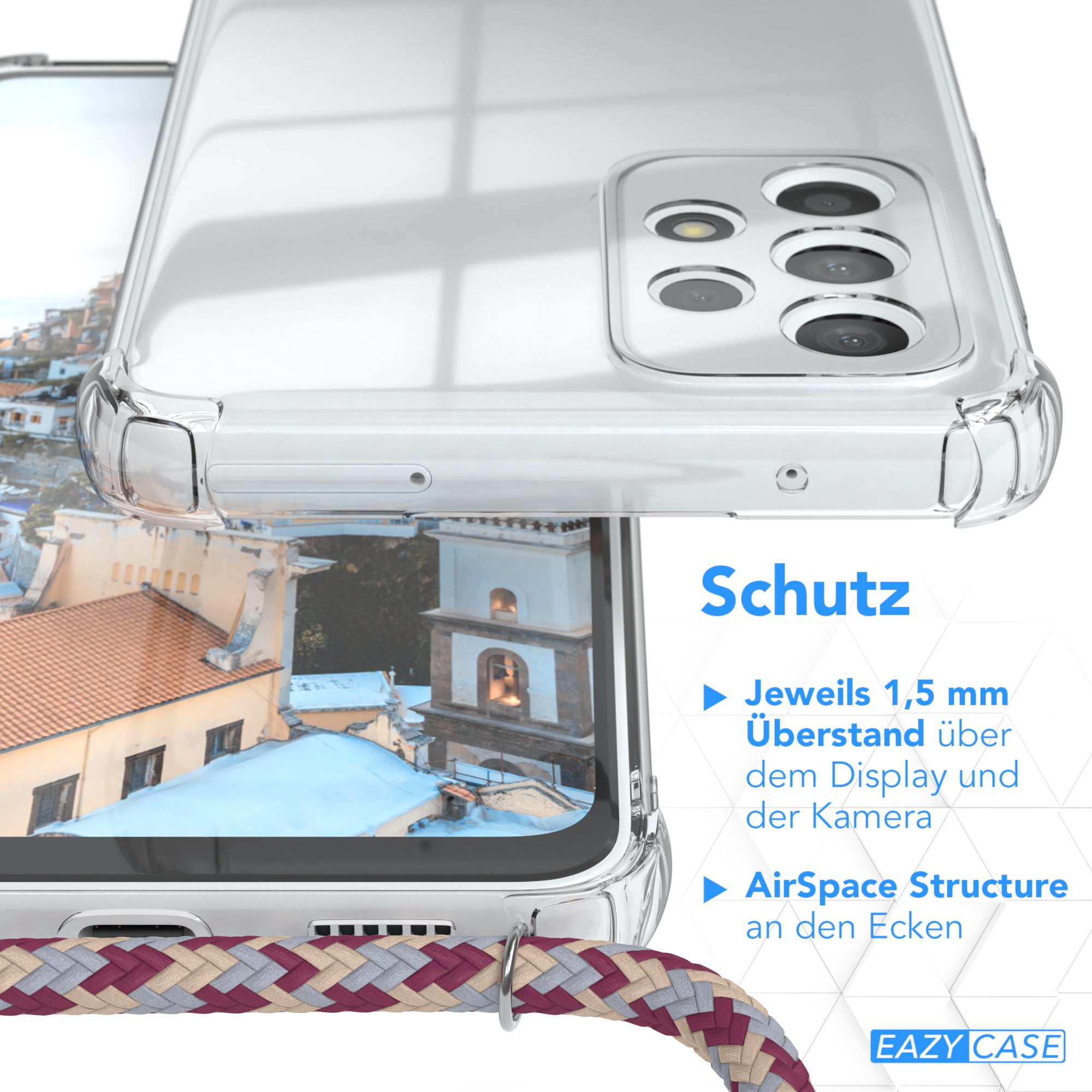 Galaxy A33 5G transparente Hülle + Kordel