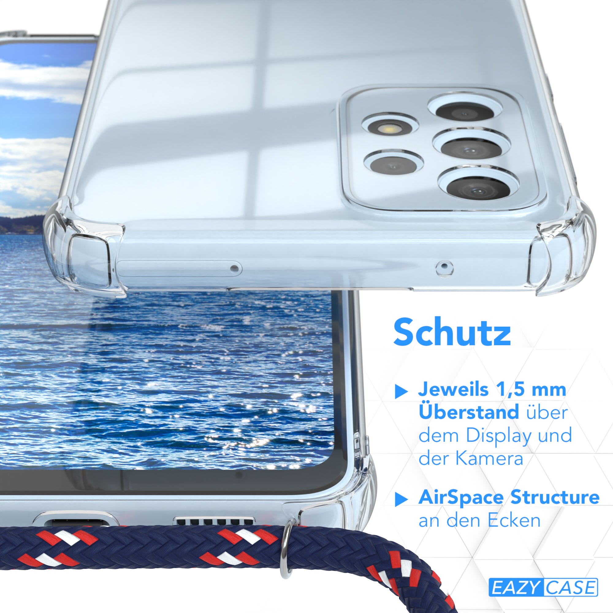 Galaxy A33 5G transparente Hülle + Kordel