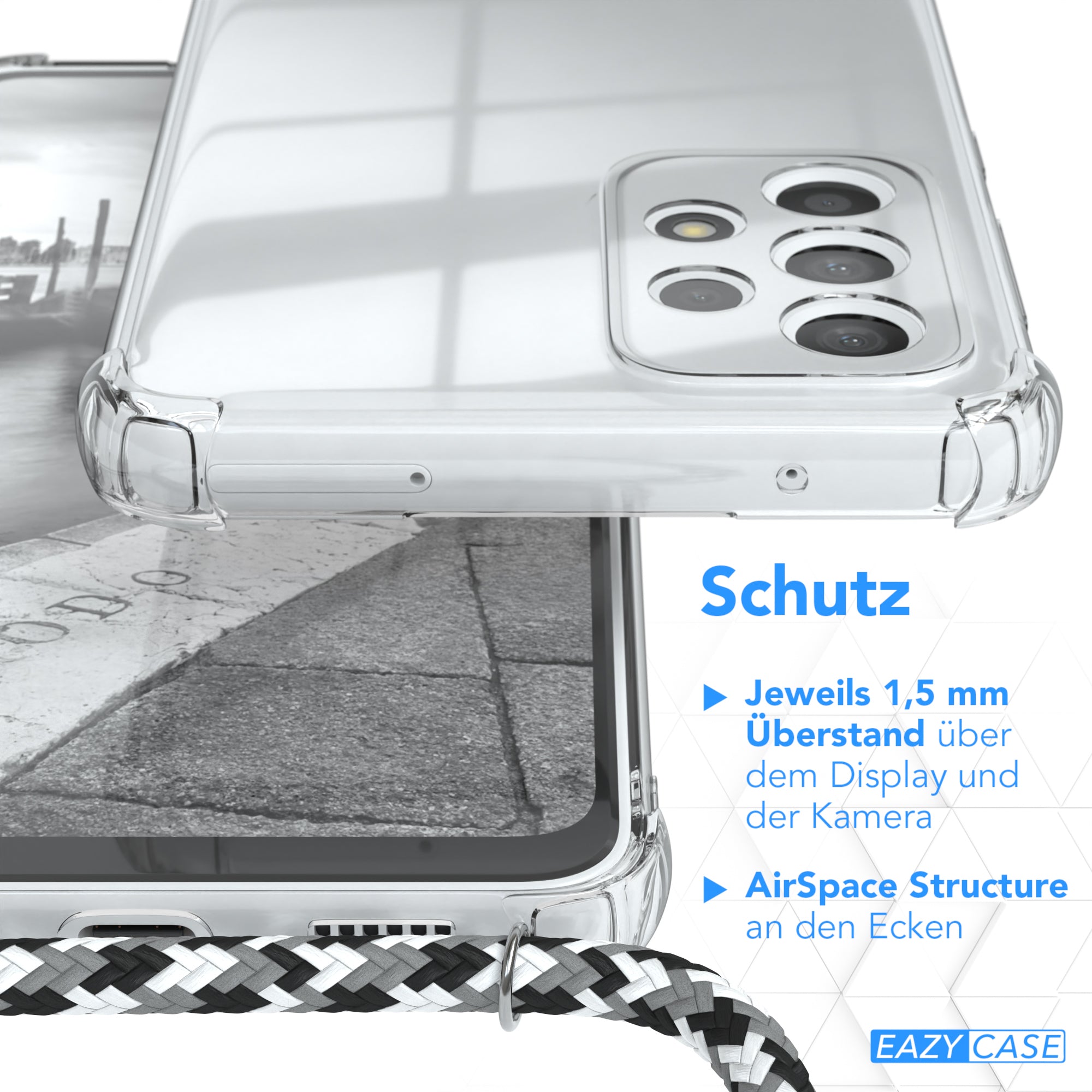 Galaxy A33 5G transparente Hülle + Kordel