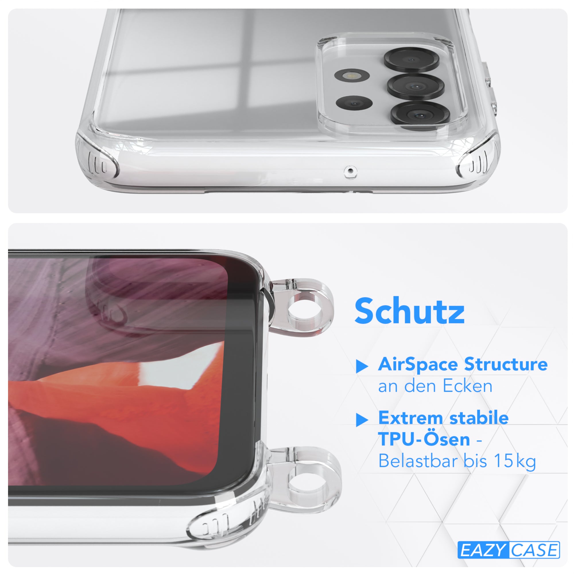 Galaxy A13 4G transparente Hülle + Kordel