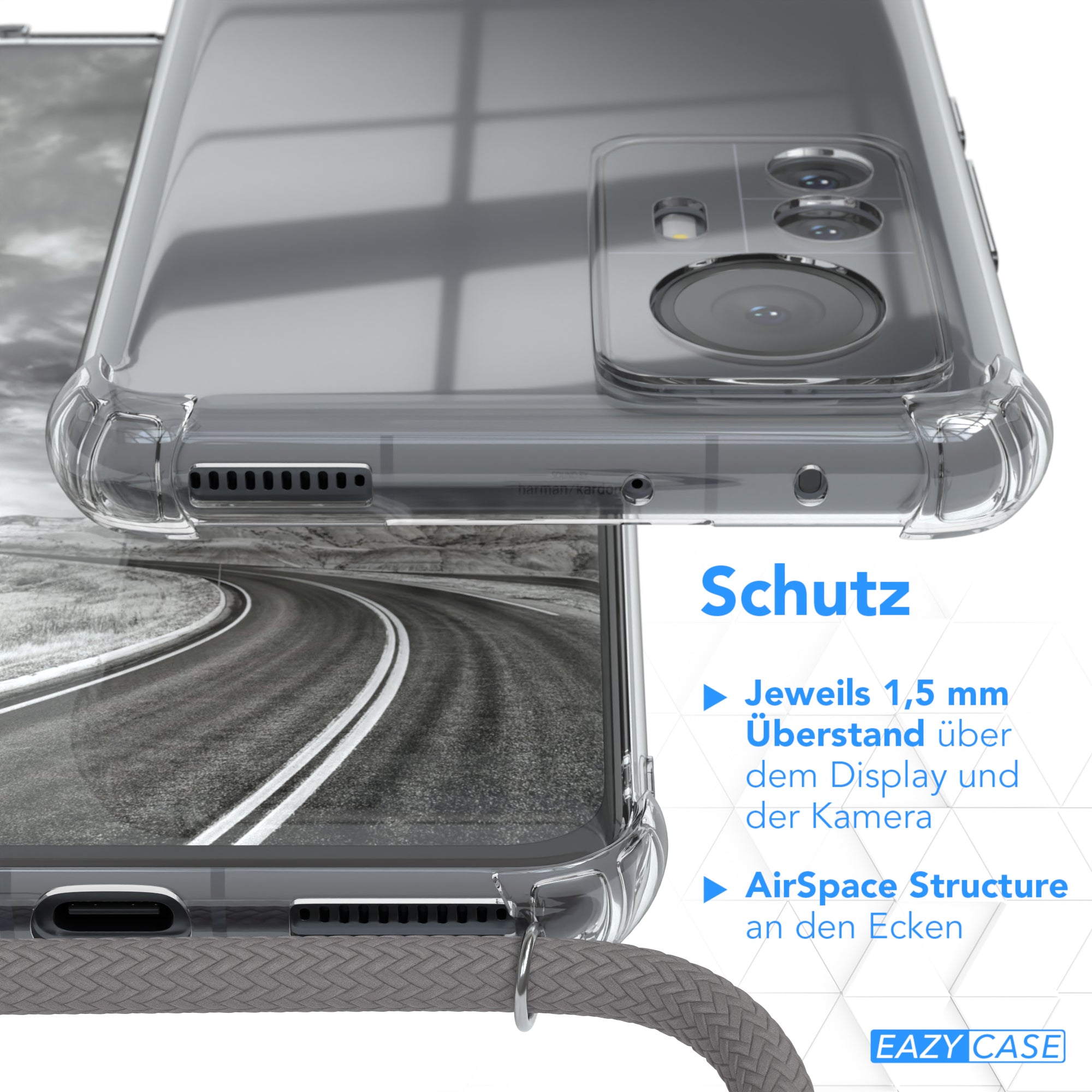 Xiaomi 12 Pro transparente Hülle + Kordel