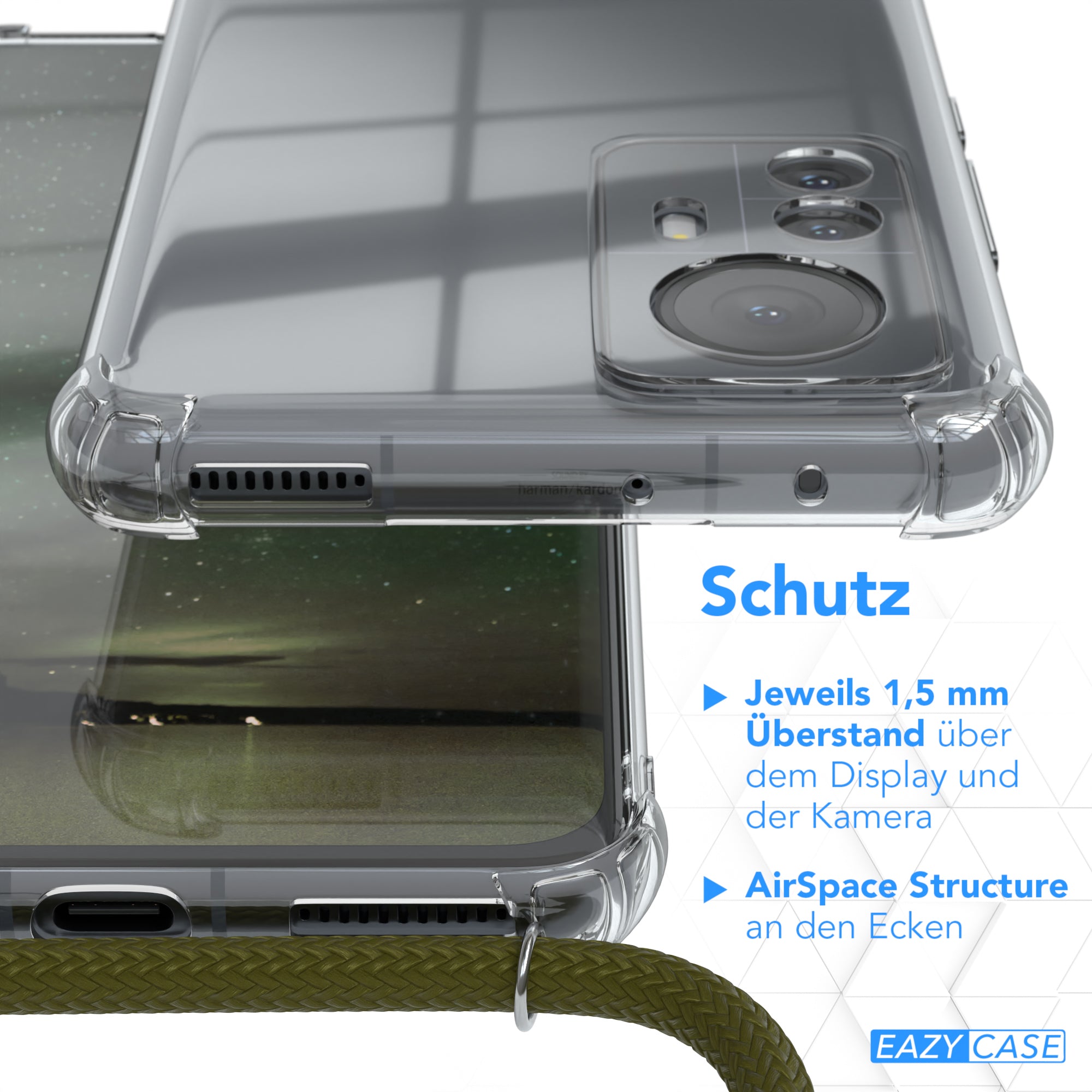 Xiaomi 12 Pro transparente Hülle + Kordel