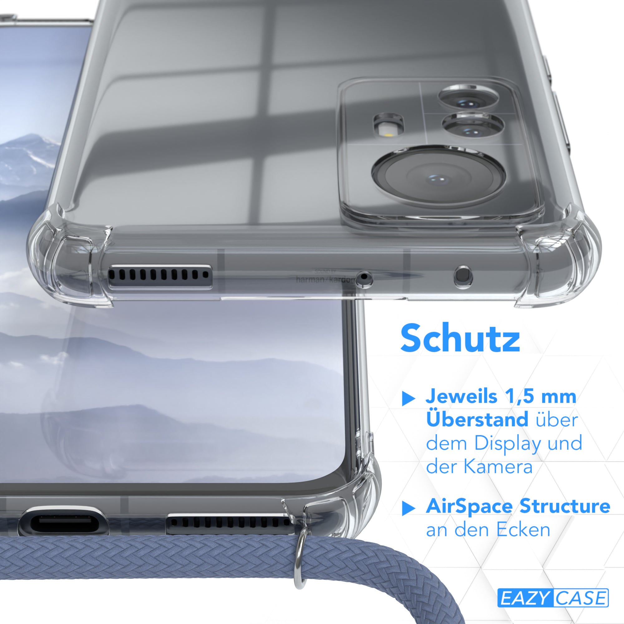 Xiaomi 12 Pro transparente Hülle + Kordel