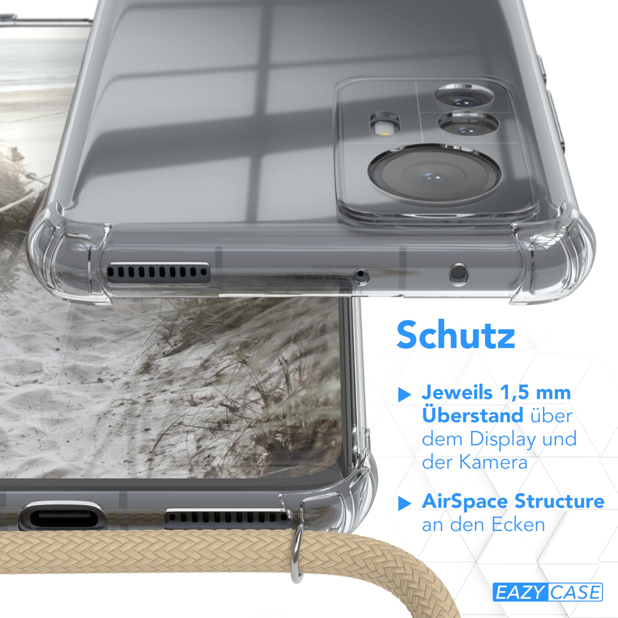Xiaomi 12 Pro transparente Hülle + Kordel
