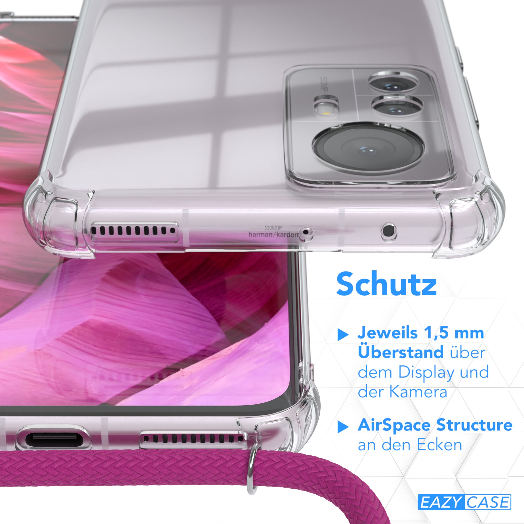 Xiaomi 12 Pro transparente Hülle + Kordel