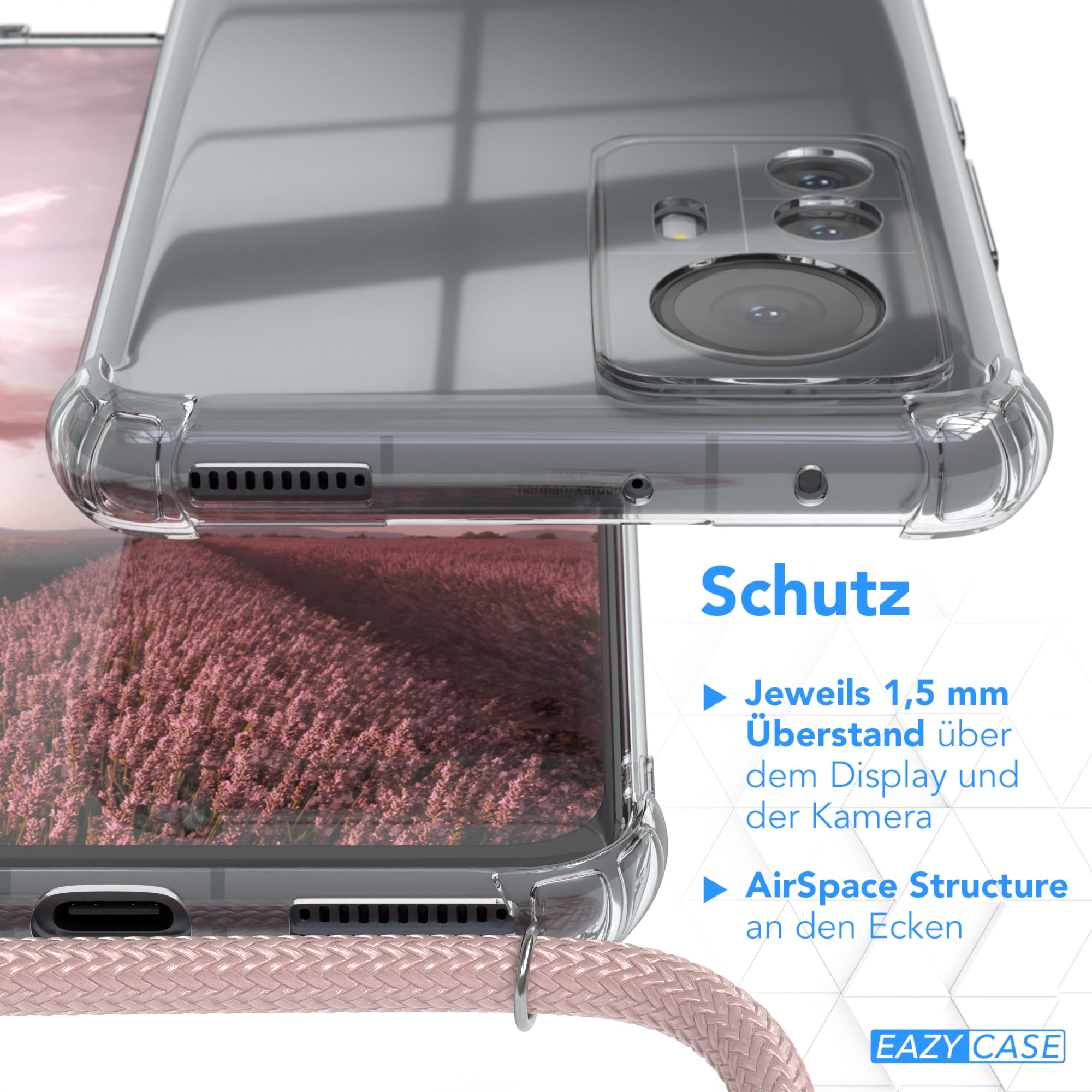 Xiaomi 12 Pro transparente Hülle + Kordel