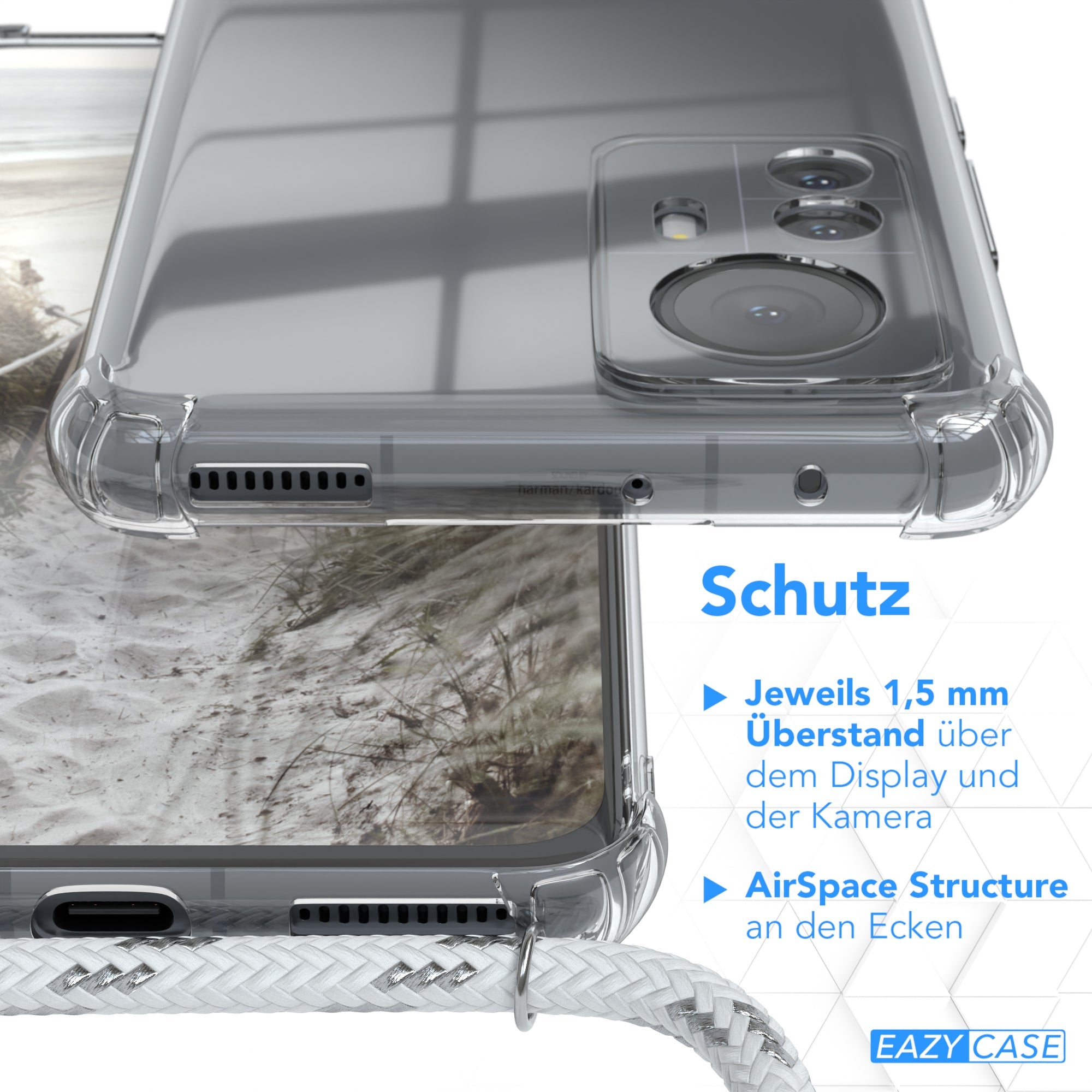 Xiaomi 12 Pro transparente Hülle + Kordel