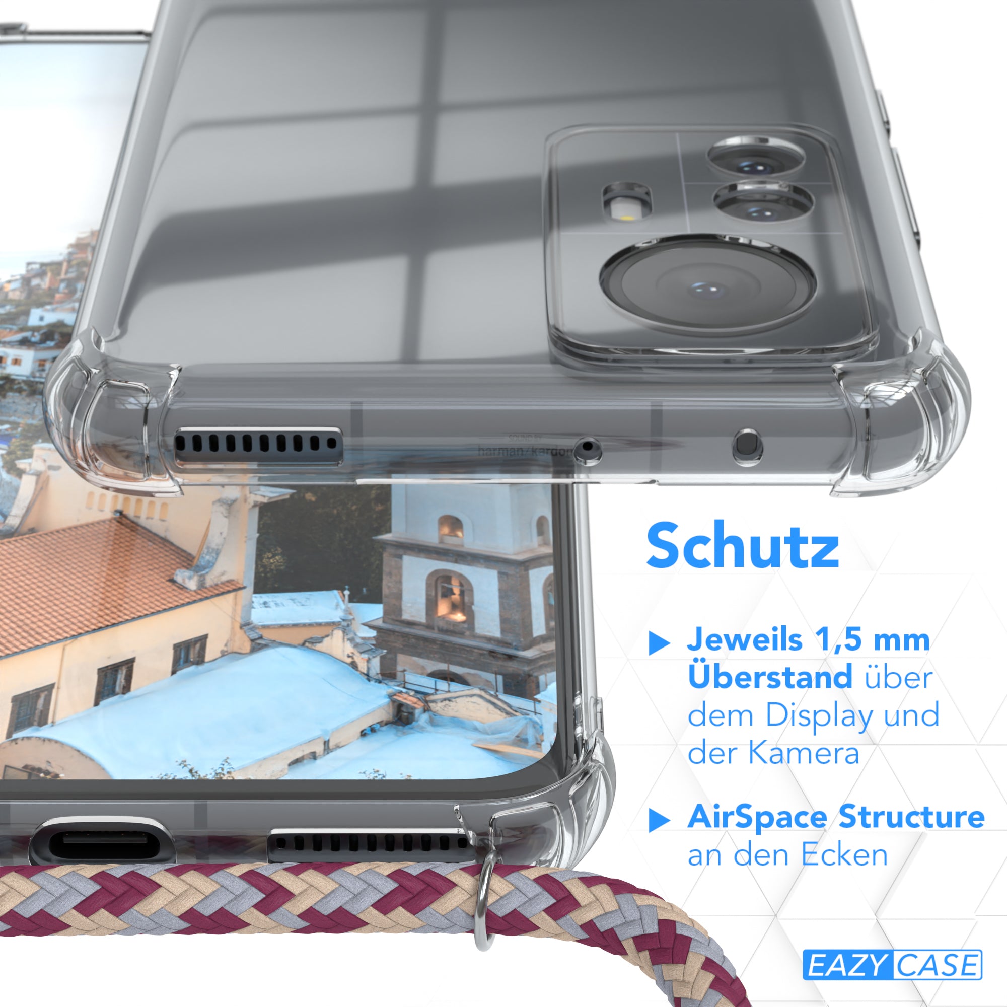 Xiaomi 12 Pro transparente Hülle + Kordel