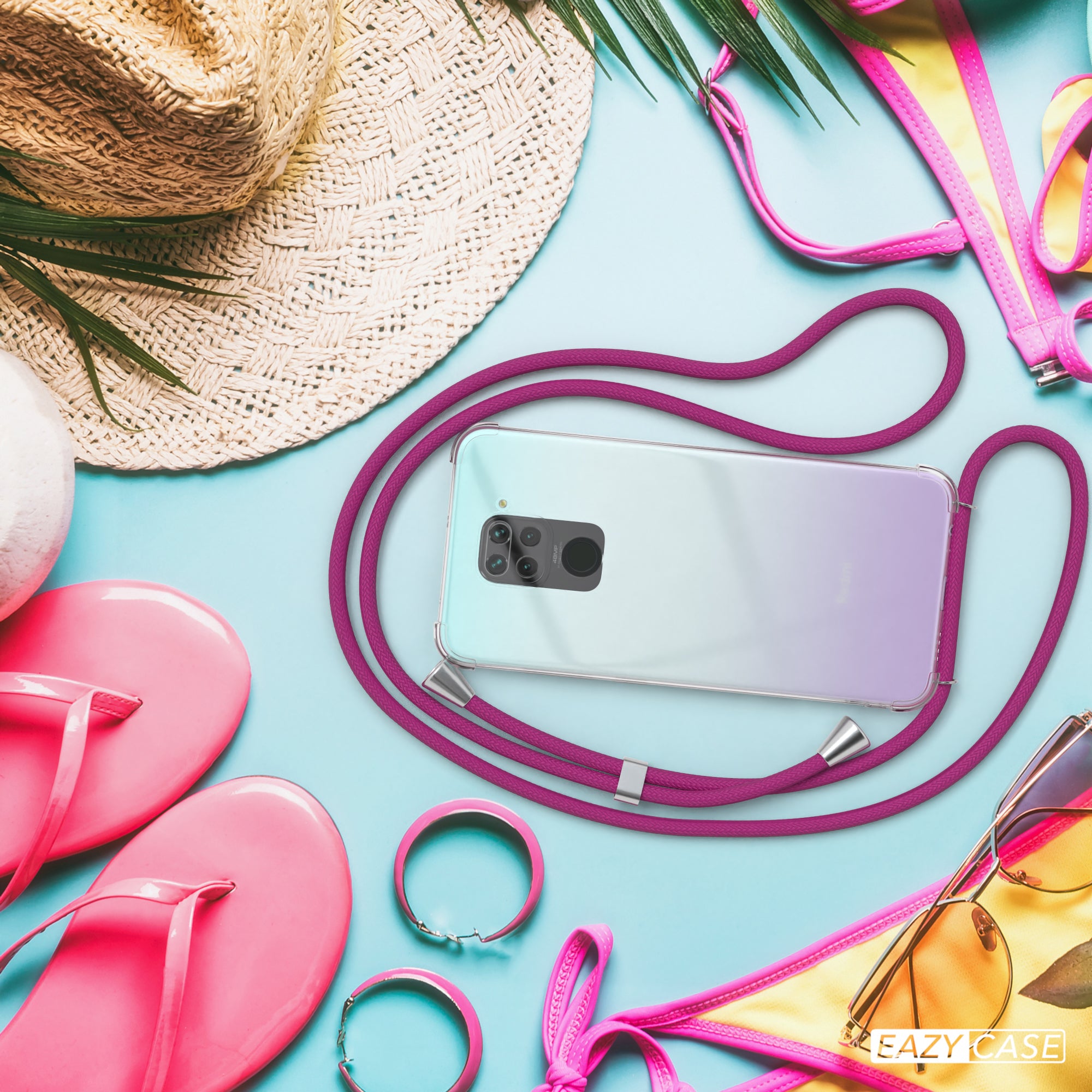 Xiaomi Redmi Note 9 / Redmi 10X 4G transparente Hülle + Kordel