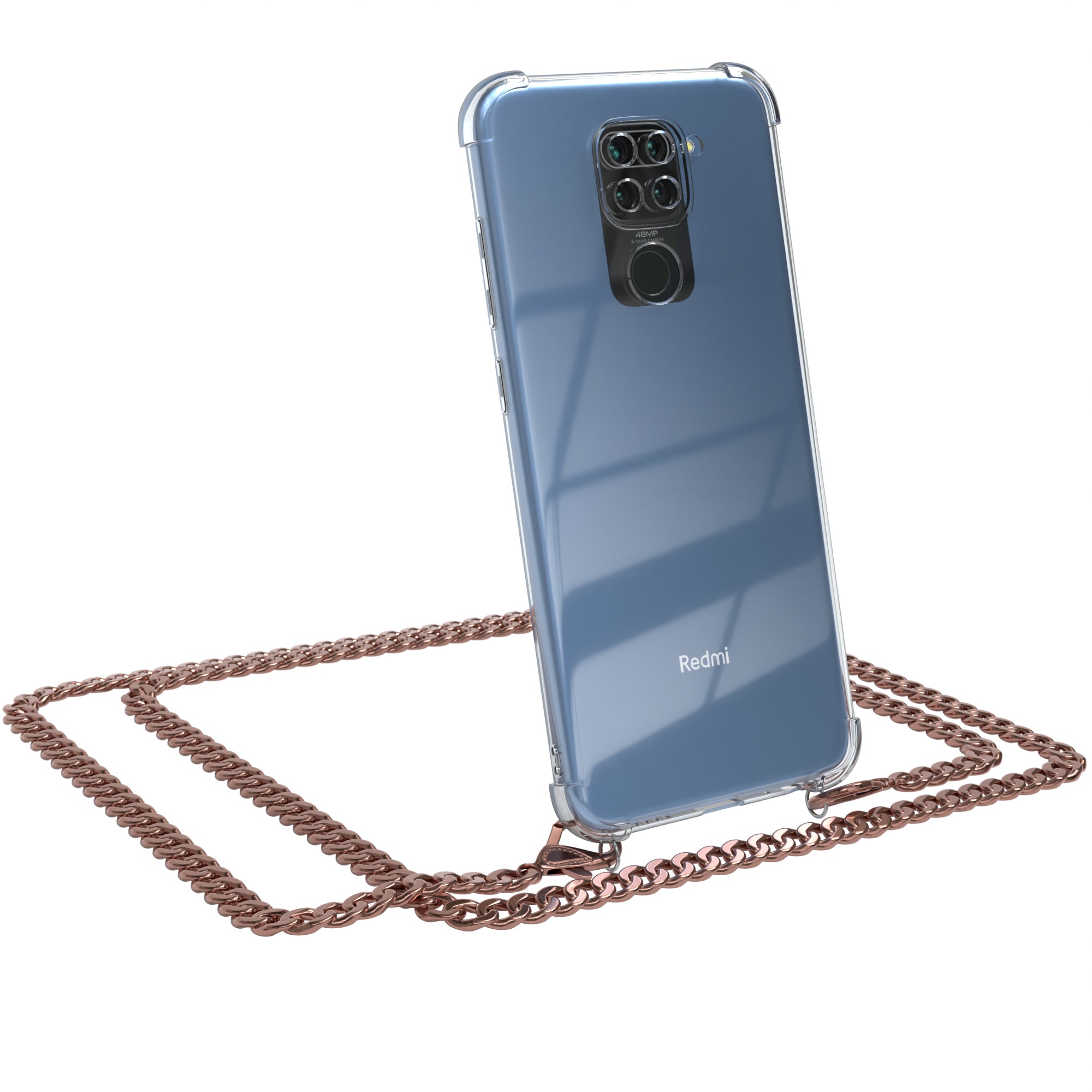 Xiaomi Redmi Note 9 / Redmi 10X 4G Hülle mit Metallkette + Schwarze Kordel