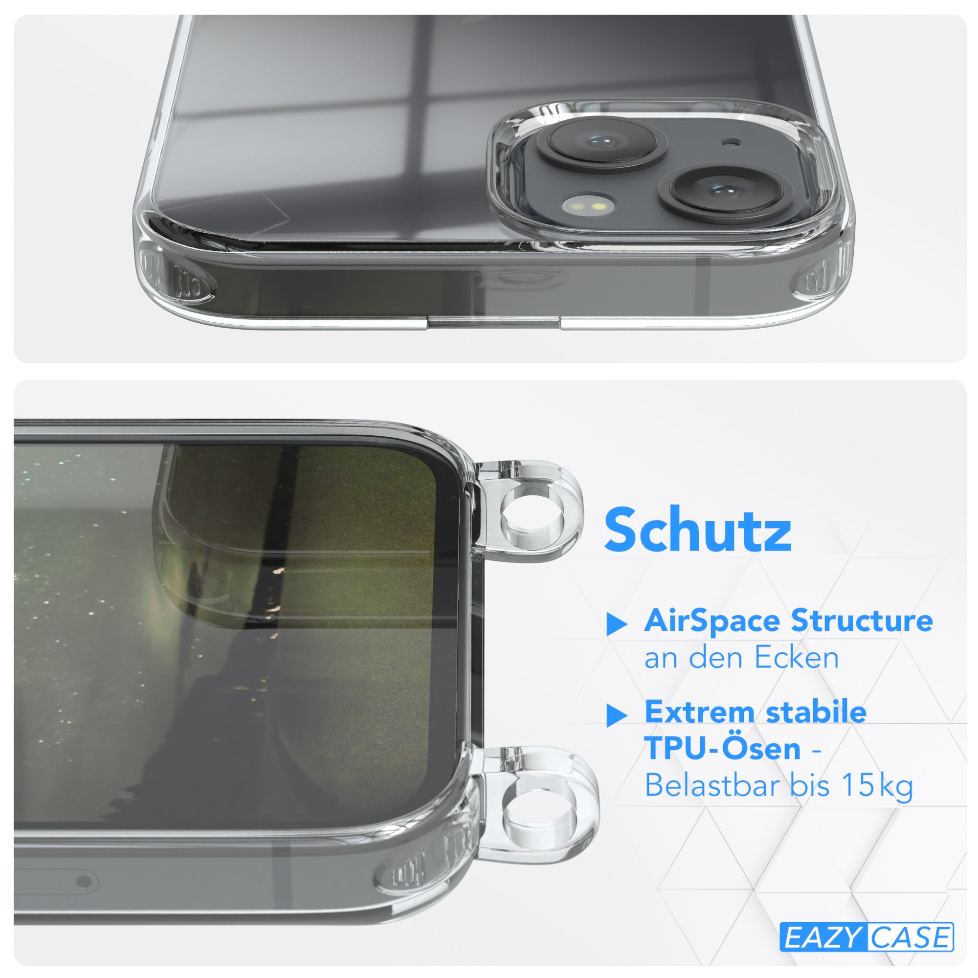 iPhone 13 transparente Hülle + Kordel